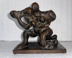 „Couple II“ Moderne abstrakte figurative europäische Skulptur aus der Mitte des 20. Jahrhunderts, 1940er Jahre