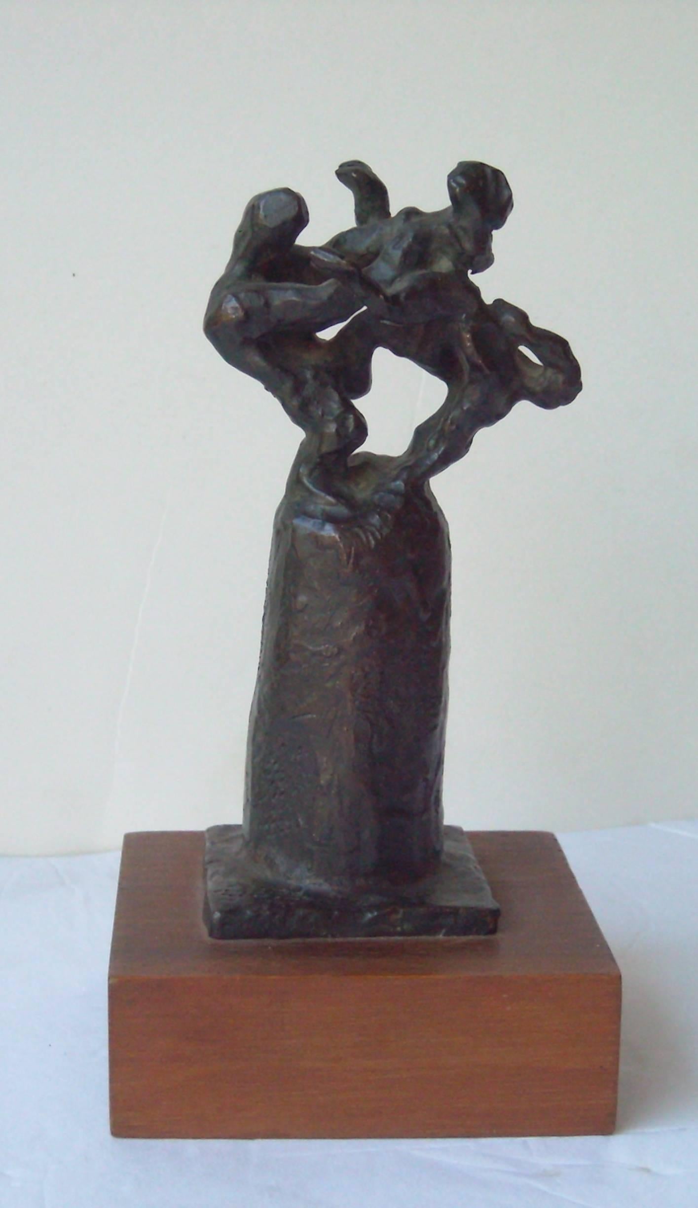Modern Jacques Lipchitz Signed Initial Bronze Title, Samson Fighting the Lion