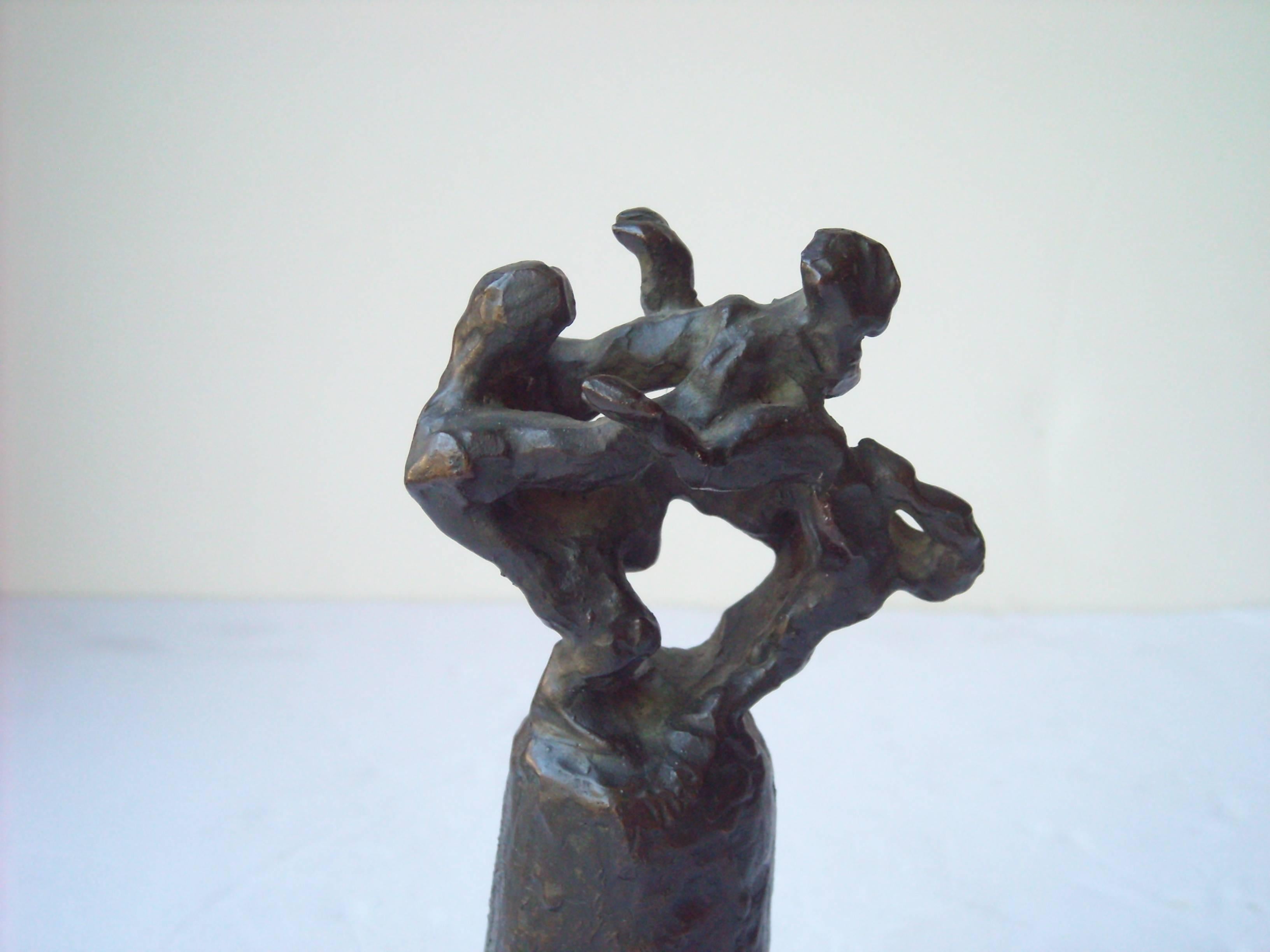 Unknown Jacques Lipchitz Signed Initial Bronze Title, Samson Fighting the Lion