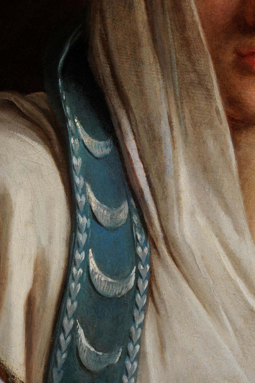 Schule von Jacques-Louis DAVID
(um 1795)
Vestal
Öl auf ovaler Leinwand
H. 55 cm; L. 45 cm

Auch wenn die Entstehungszeit dieses Gemäldes fast sicher ist, bleibt sein Autor gelinde gesagt ein Rätsel... Nachdem ich mehrere Meinungen eingeholt habe,