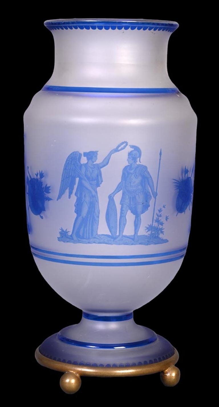 Classical Greek Jacques Louis KESSLER, Pair of Vases Engraved Using the Kessler Process For Sale