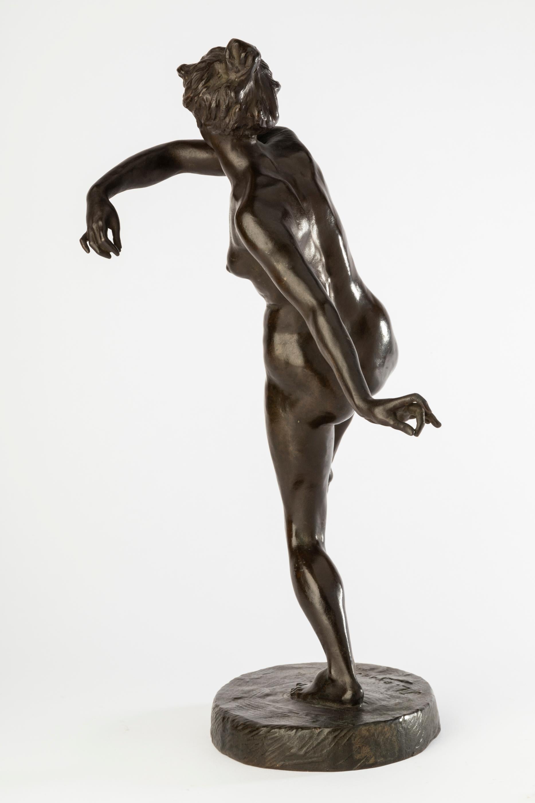 Patiné Jacques Loysel  (1867-1925, France) : « Danseur », sculpture en bronze, vers 1900