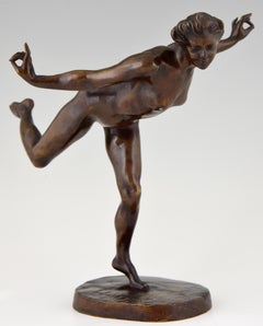 Jacques Loysel Art Nouveau Bronze Sculpture Tamara Karsavina, Russian Ballerina