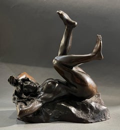 Jacques Loysel: „Dancer stretching“, Original-Bronzeskulptur 200
