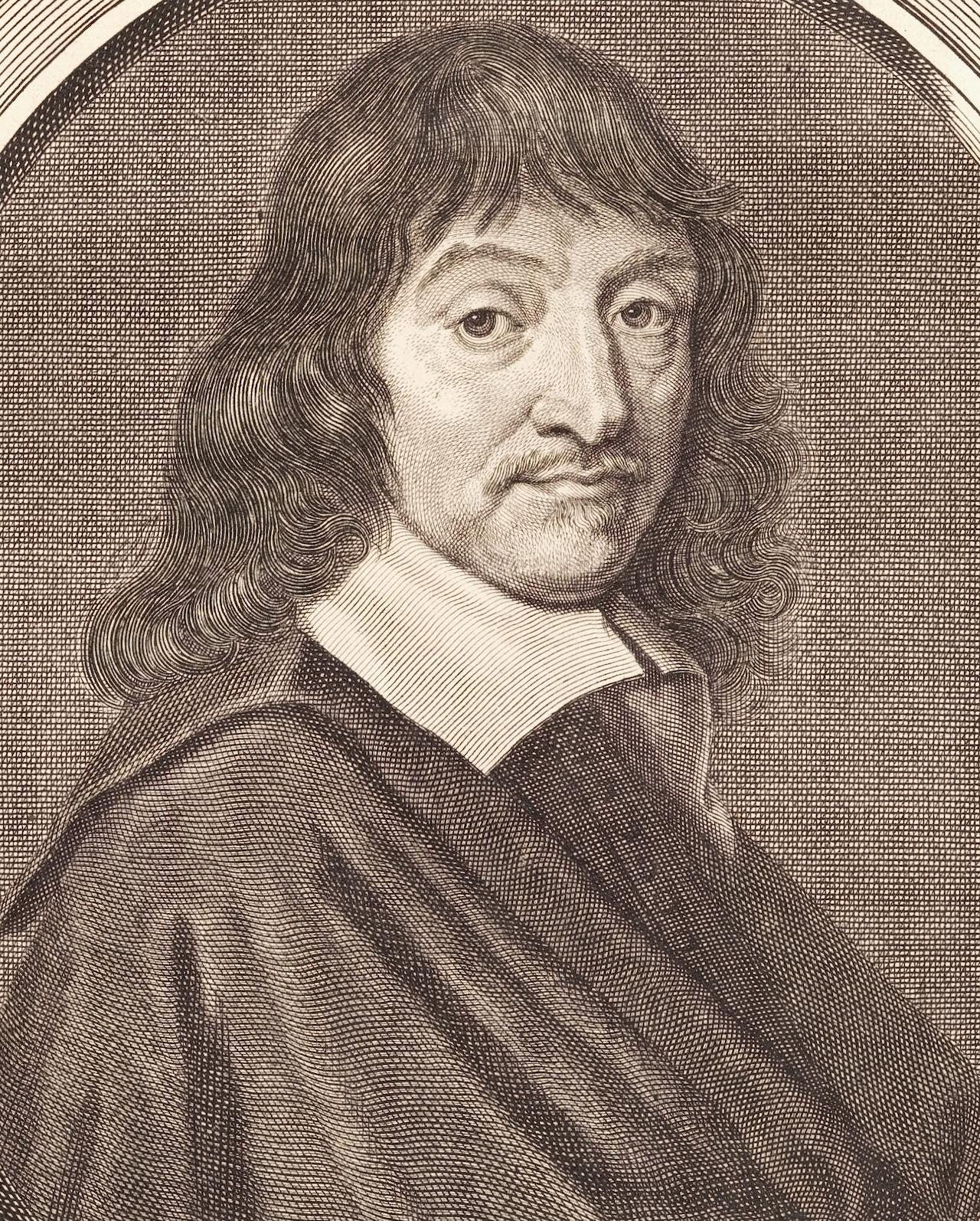 Jacques Lubin Rene Descartes Portrait 17th C Engraving By Lubin In Jacques Lubin Rene Descartes Portrait 17th C Engraving By Lubin In