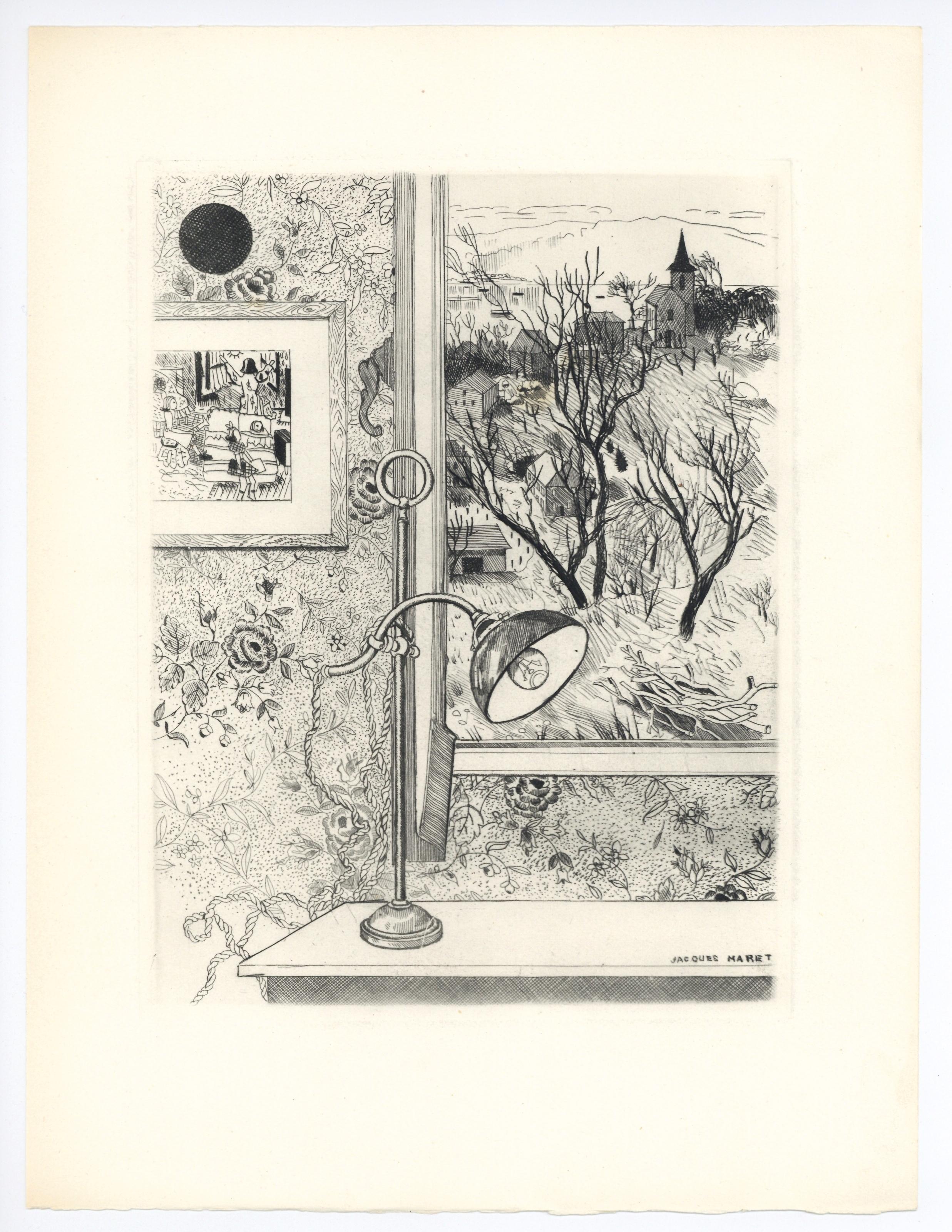 original etching - Print by Jacques Maret