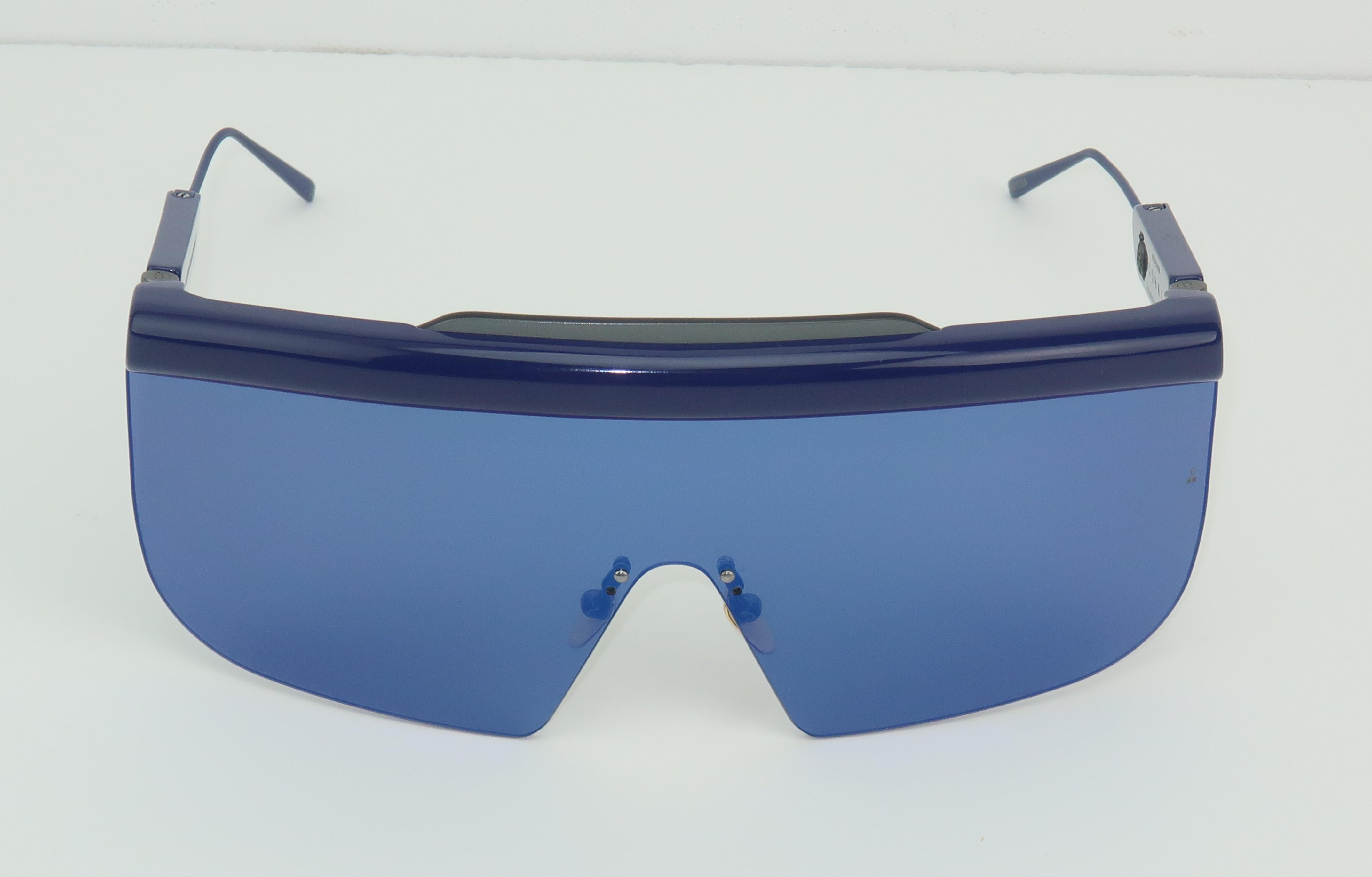 Jacques Marie Mage 'Connie' Space Age Blue Sunglasses In Good Condition In Atlanta, GA