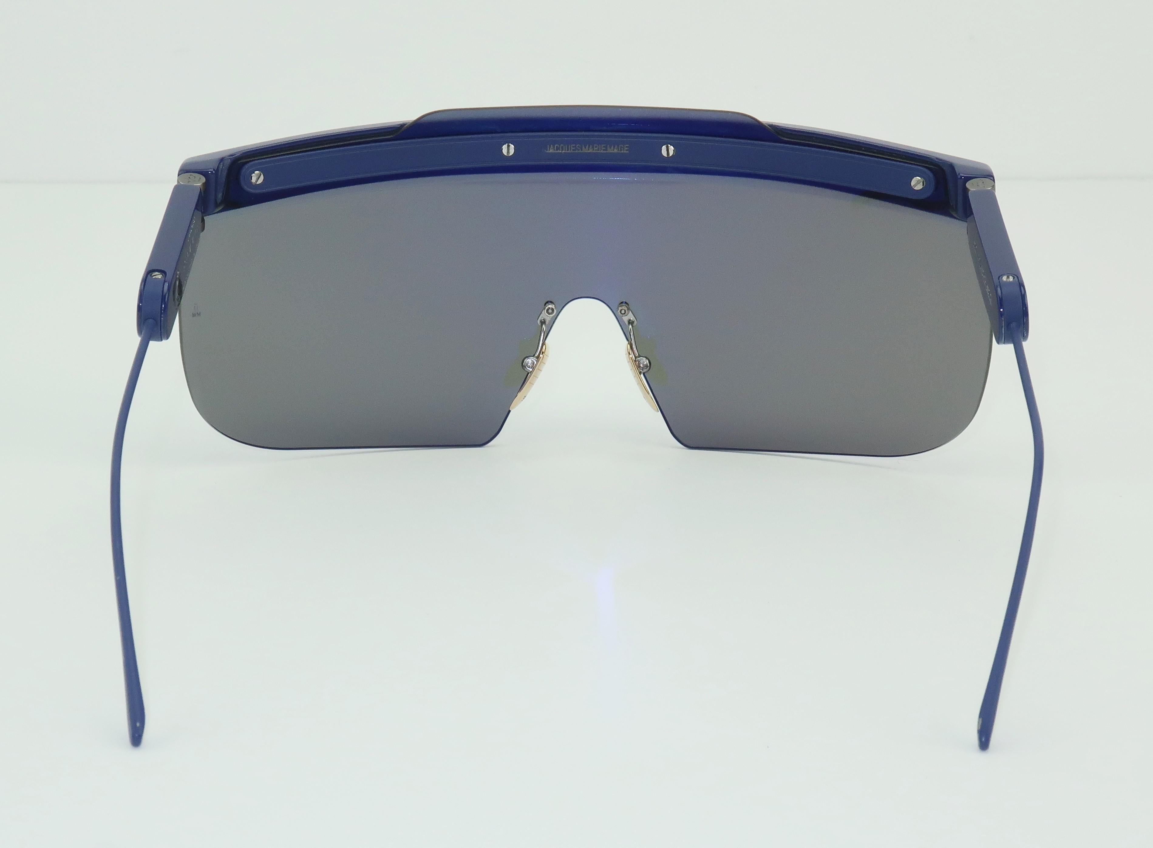 Jacques Marie Mage 'Connie' Space Age Blue Sunglasses 1