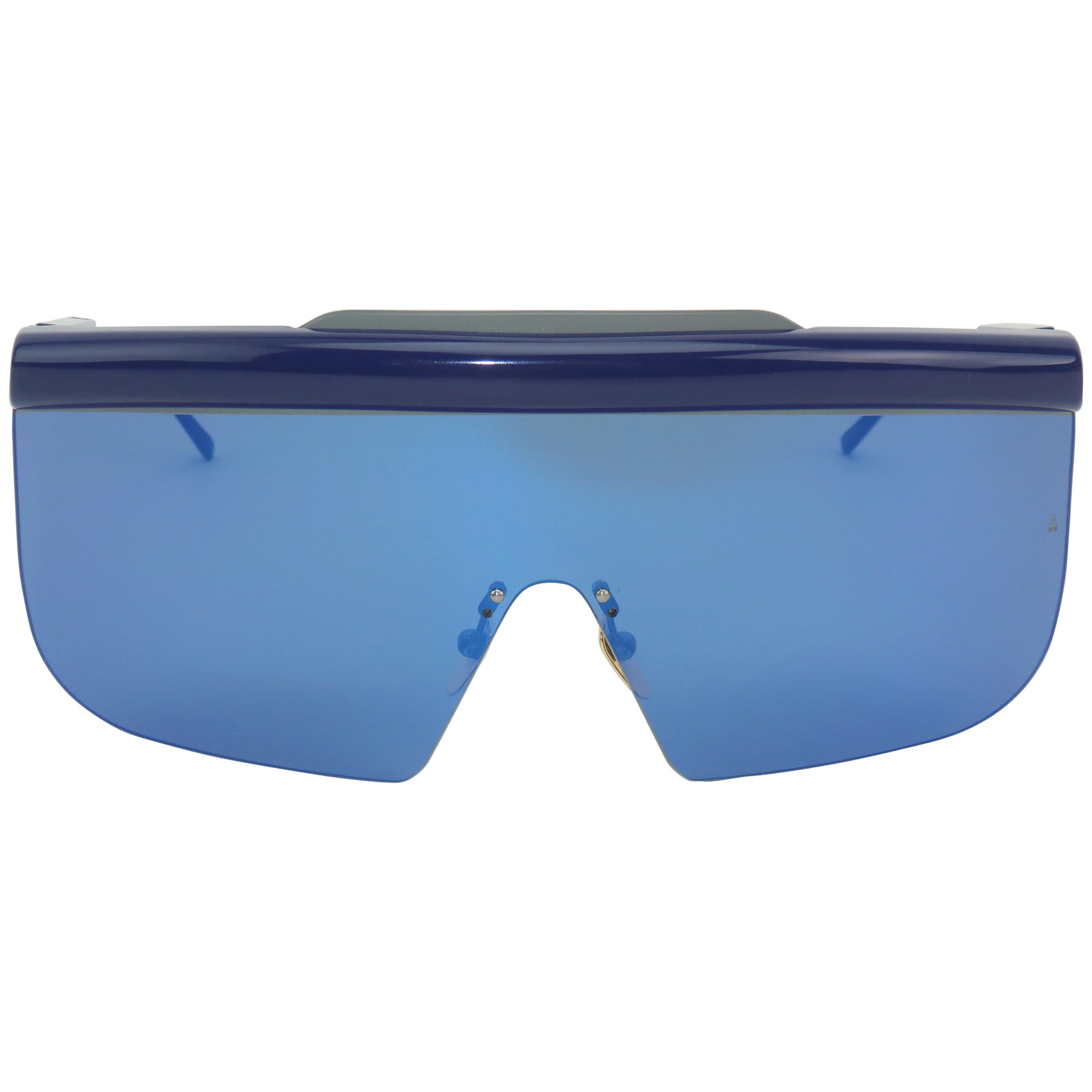 Jacques Marie Mage 'Connie' Space Age Blue Sunglasses
