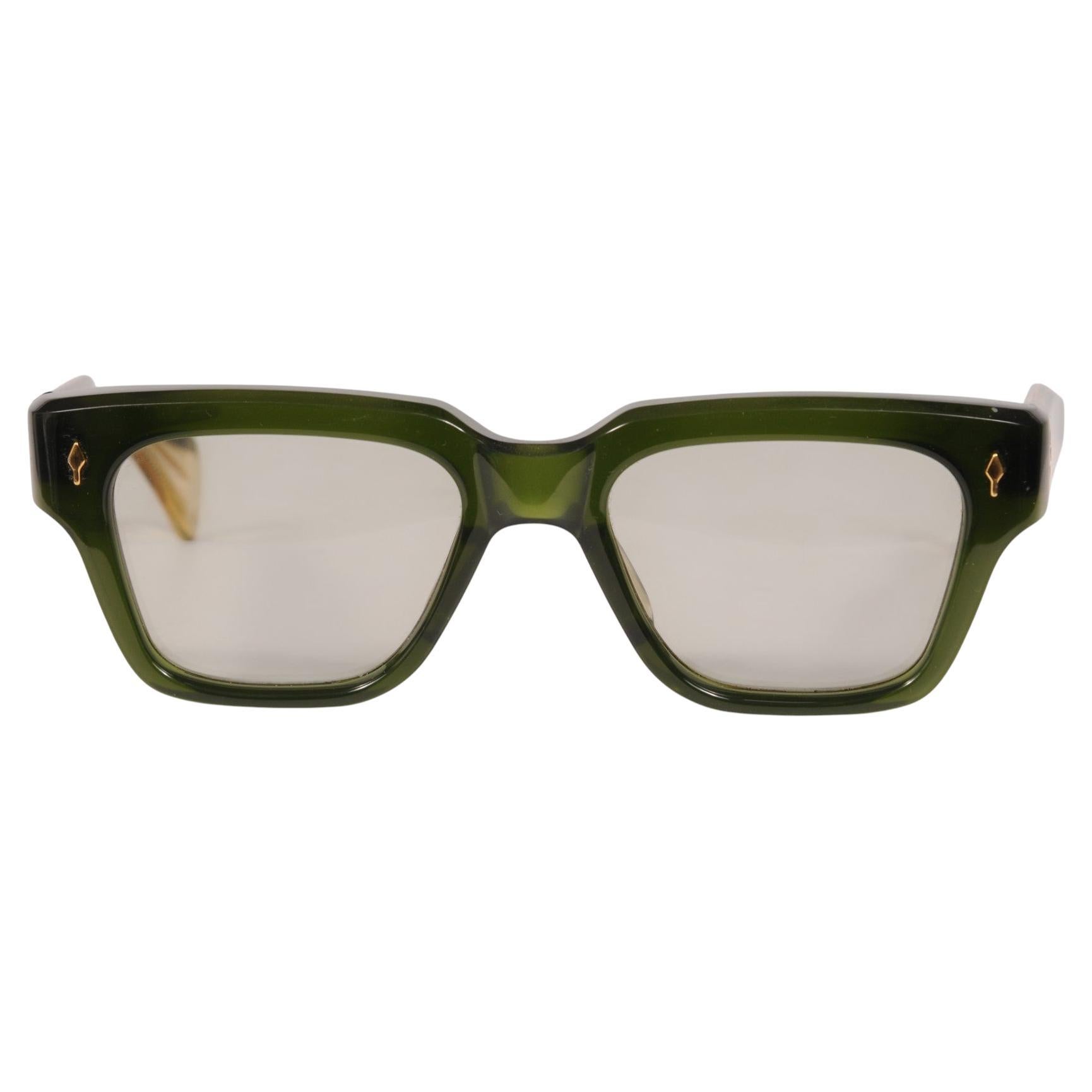 Jacques Marie Mage Fellini Sunglasses Emerald Green Gold JMM FE 20 Square in vendita