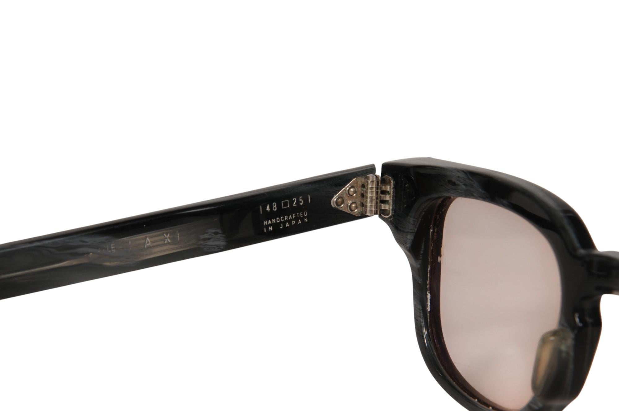 Jacques Marie Mage JAX Sunglasses JMM JX16 48 25 Gray Black Marble Square Round In condizioni buone in vendita a North Miami, FL