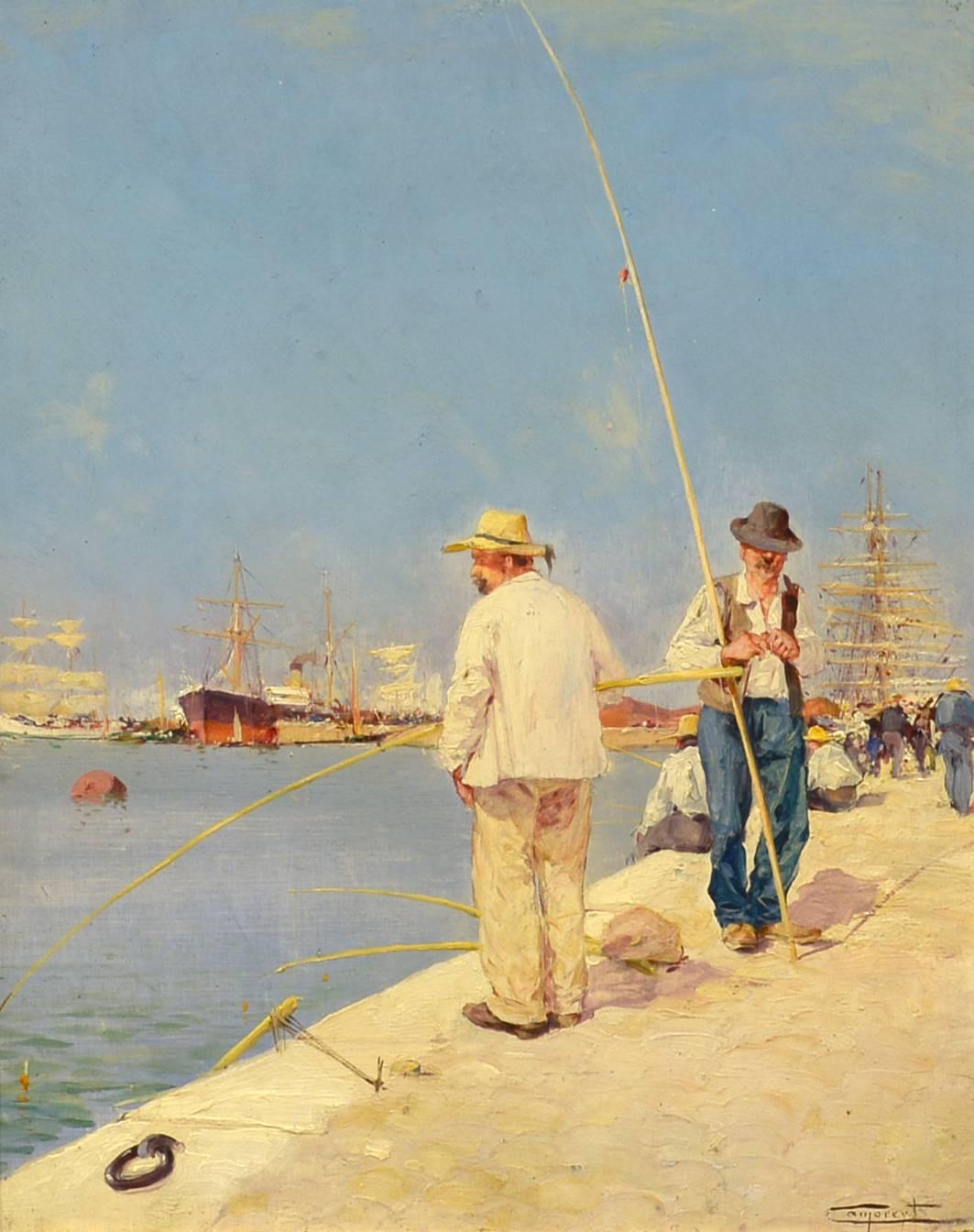 Jacques Marie Omer Camoreyt Figurative Painting - Fishermen, South of France