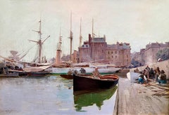 'French Harbour in the Morning Light', Jacques Marie Omer Camoreyt (1871 – 1963)