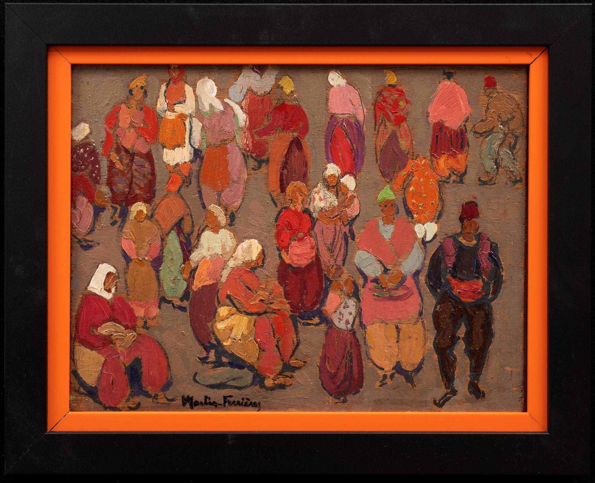 "A Colorful Crowd, Yugoslavia"  Jacques Martin-Ferrières (1893-1972)