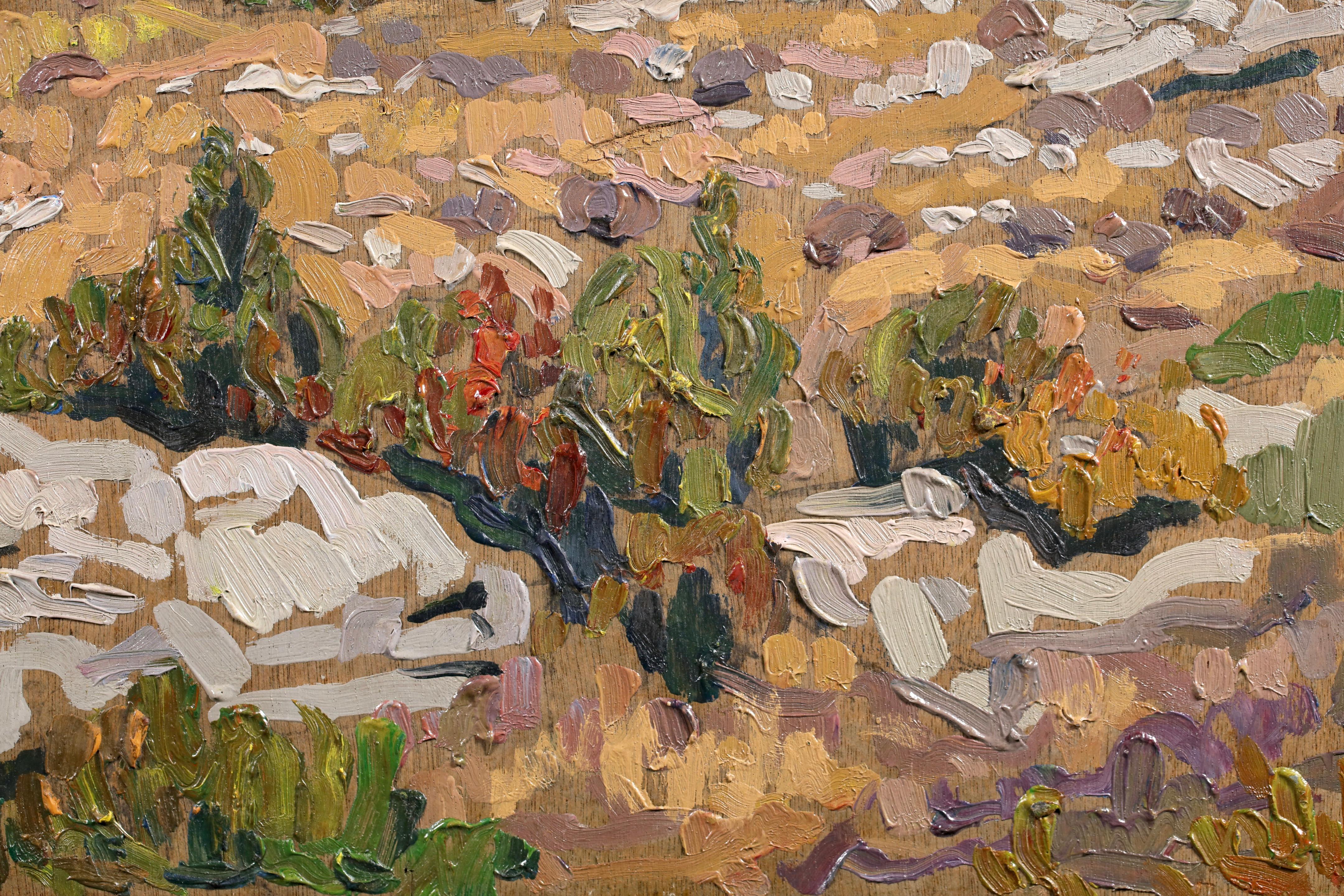 Auribeau-sur-Siagne - Post Impressionist Landscape Oil by J Martin-Ferrieres - Post-Impressionist Painting by Jacques Martin-Ferrières
