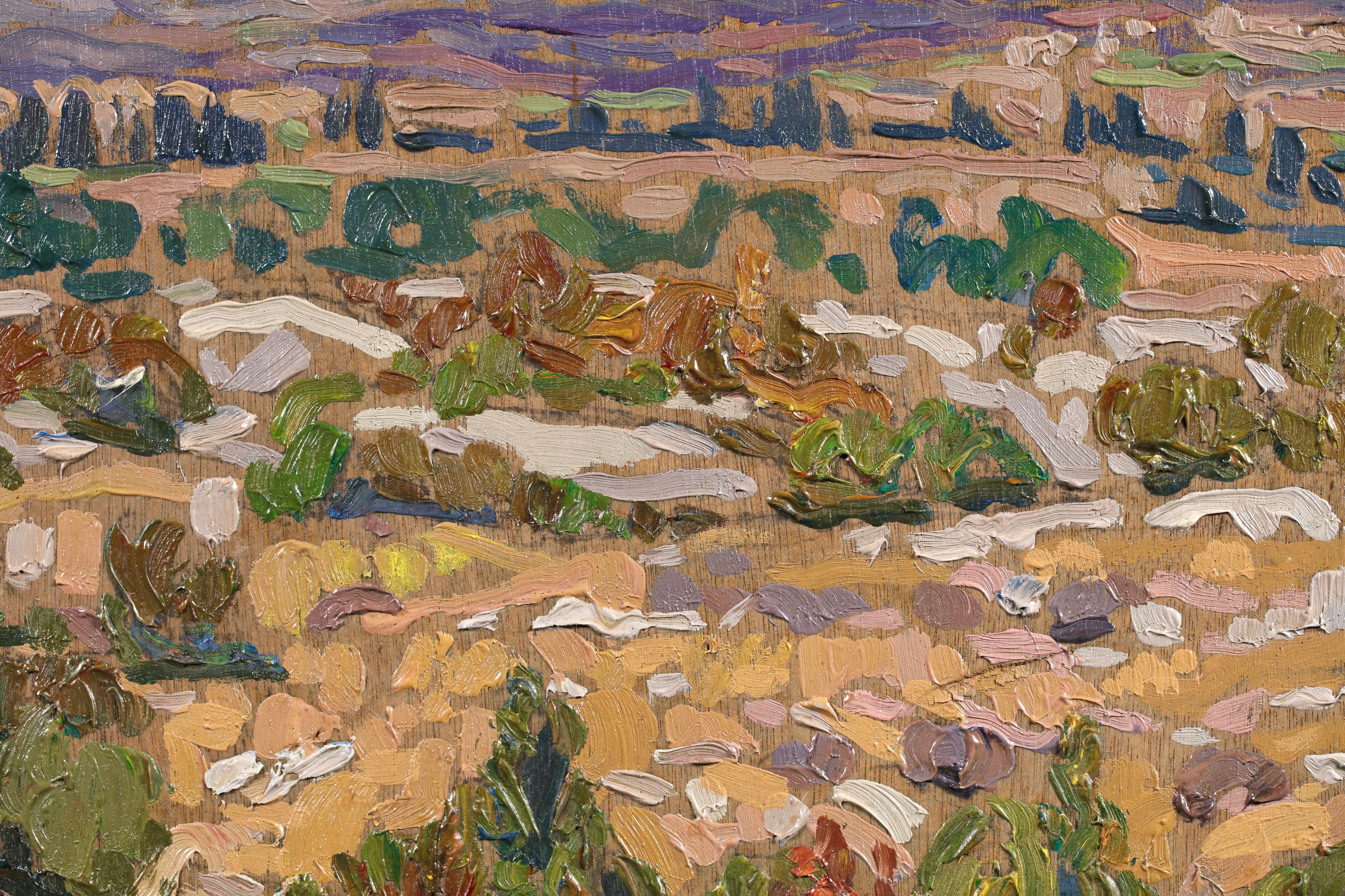Auribeau-sur-Siagne - Post Impressionist Landscape Oil by J Martin-Ferrieres For Sale 2