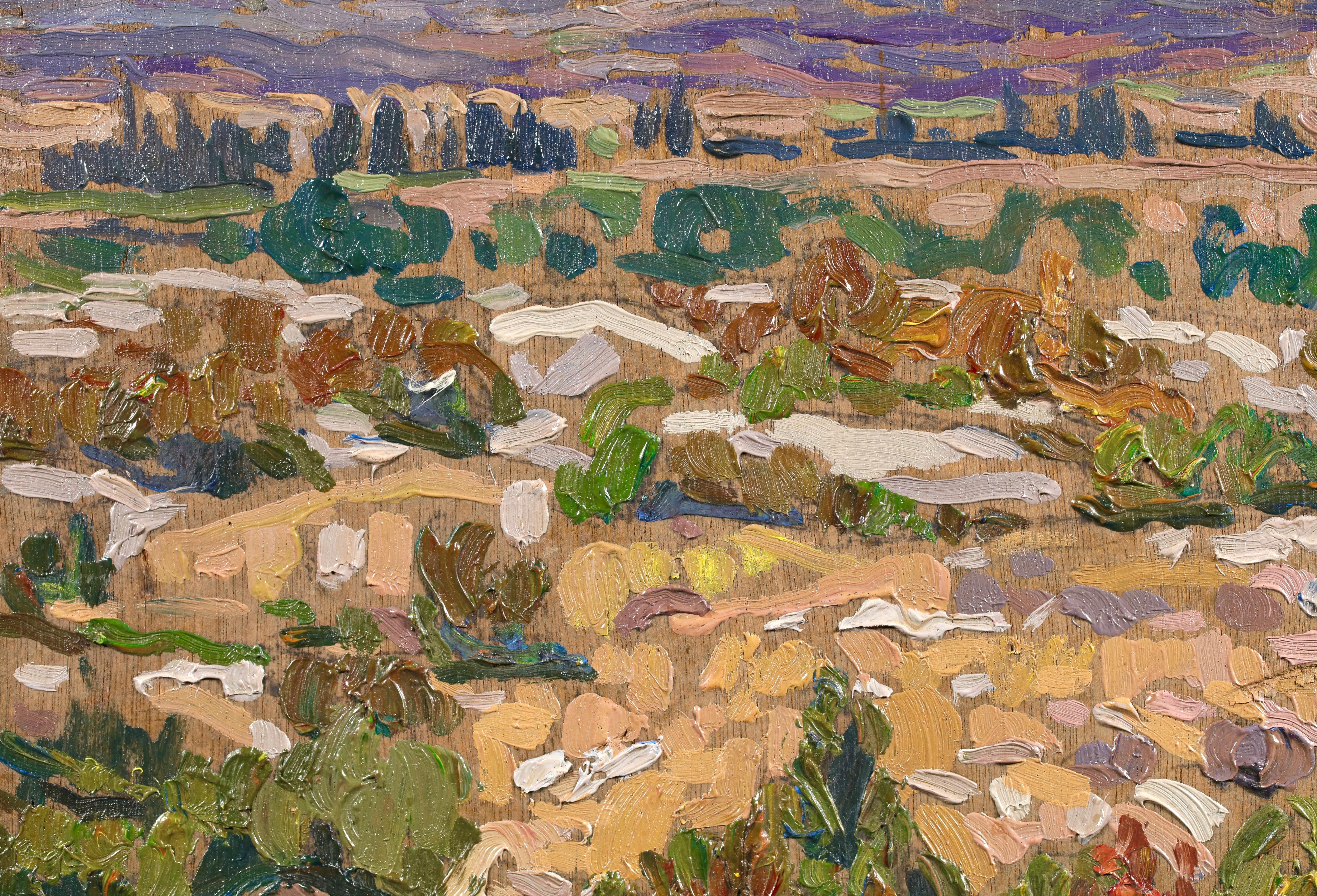 Auribeau-sur-Siagne - Post Impressionist Landscape Oil by J Martin-Ferrieres For Sale 3