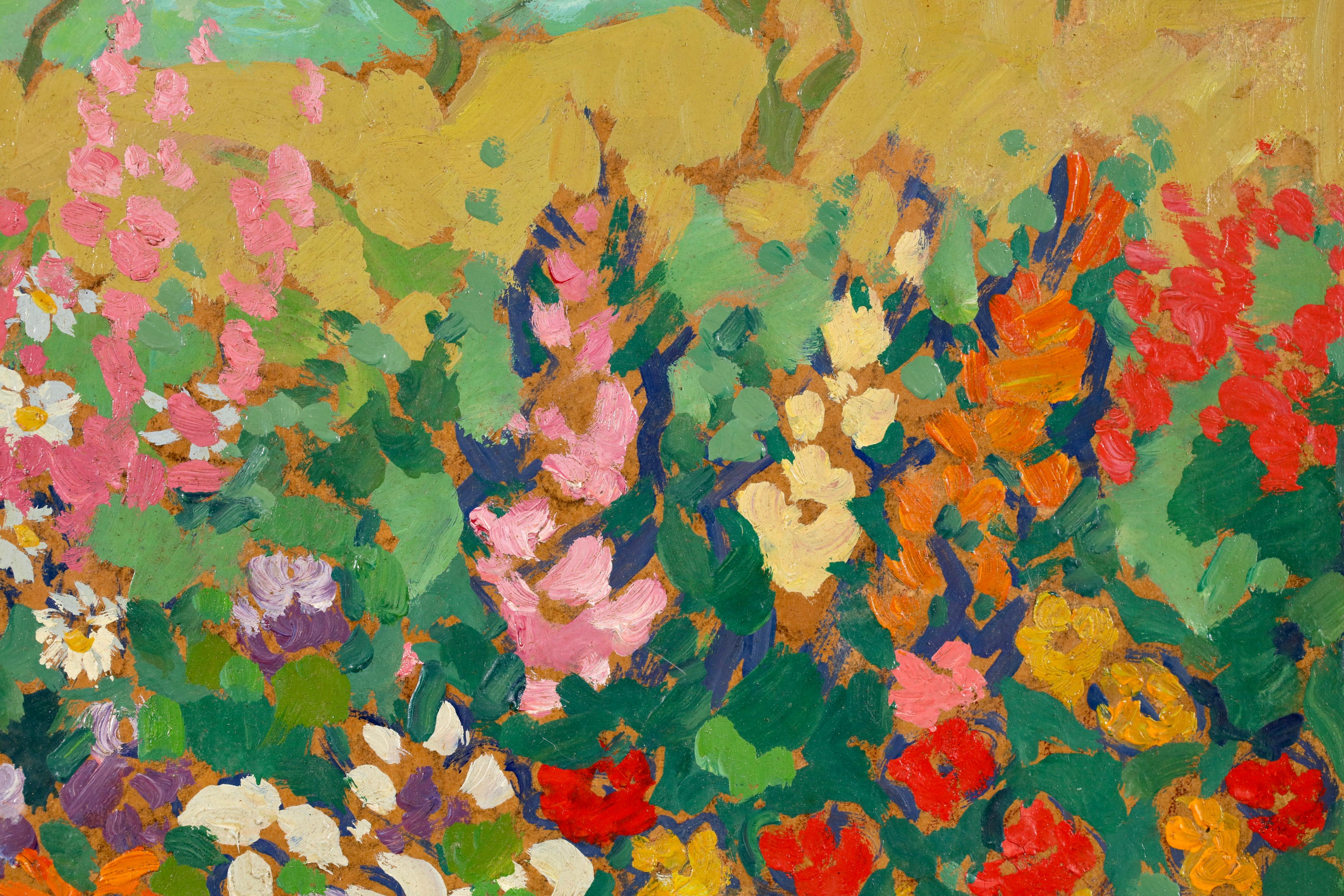 Champs de fleurs - Post Impressionist Landscape Oil by Jacques Martin-Ferrieres For Sale 5