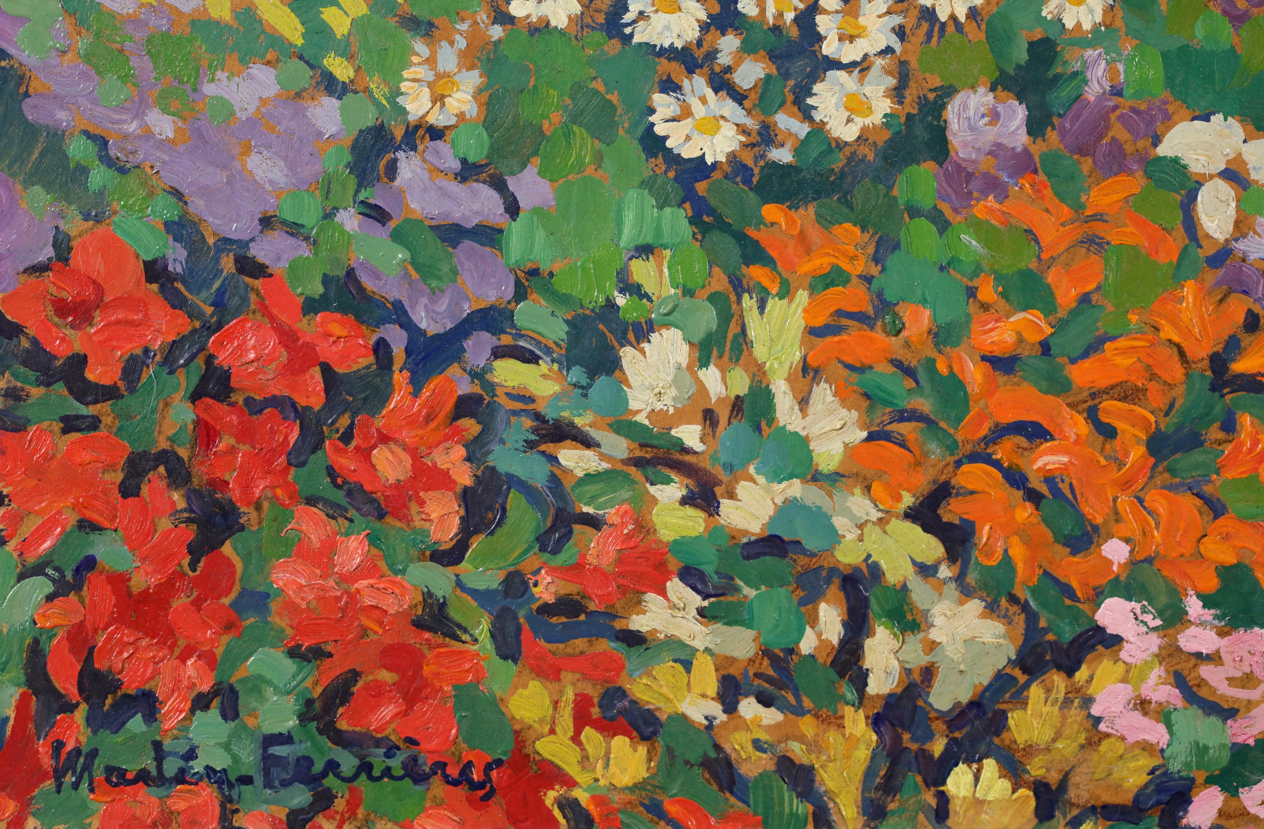 Champs de fleurs - Post Impressionist Landscape Oil by Jacques Martin-Ferrieres For Sale 2