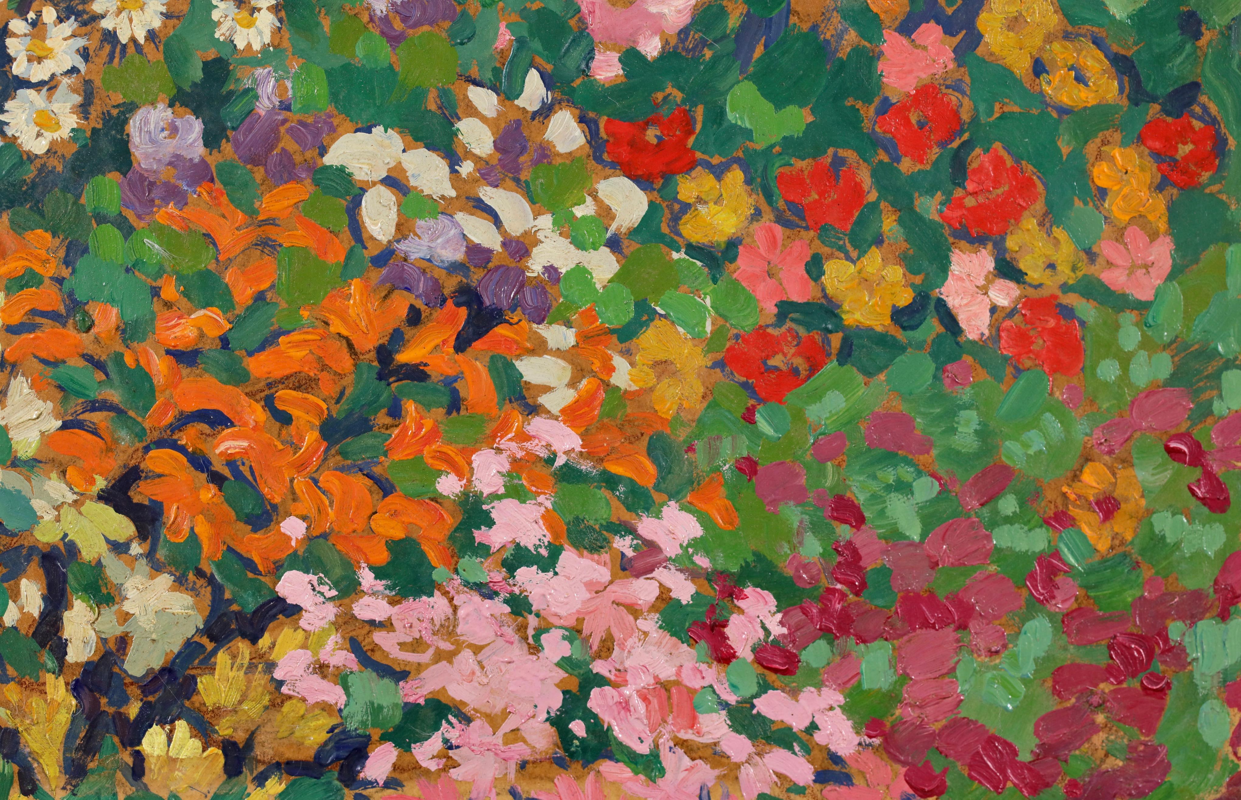 Champs de fleurs - Post Impressionist Landscape Oil by Jacques Martin-Ferrieres For Sale 3