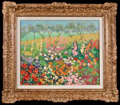 Champs de fleurs - Post Impressionist Landscape Oil by Jacques Martin-Ferrieres