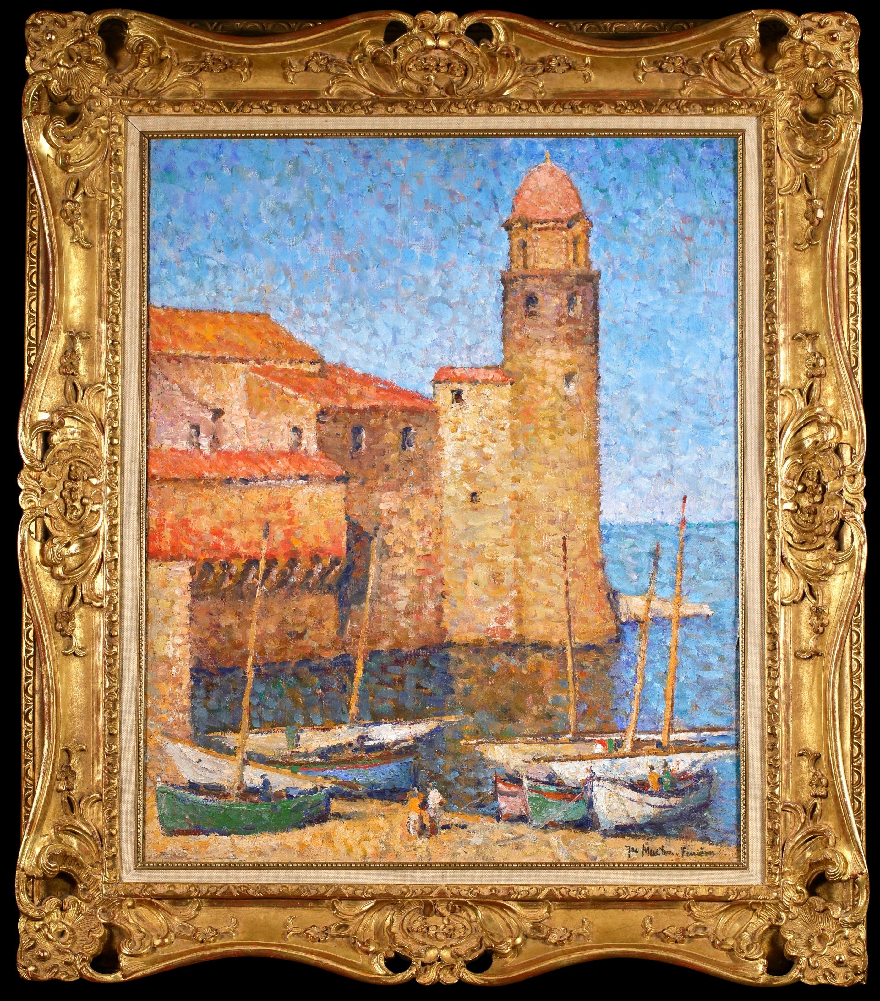 Collioure - Postimpressionistische Landschaft Öl von Jacques Martin-Ferrieres