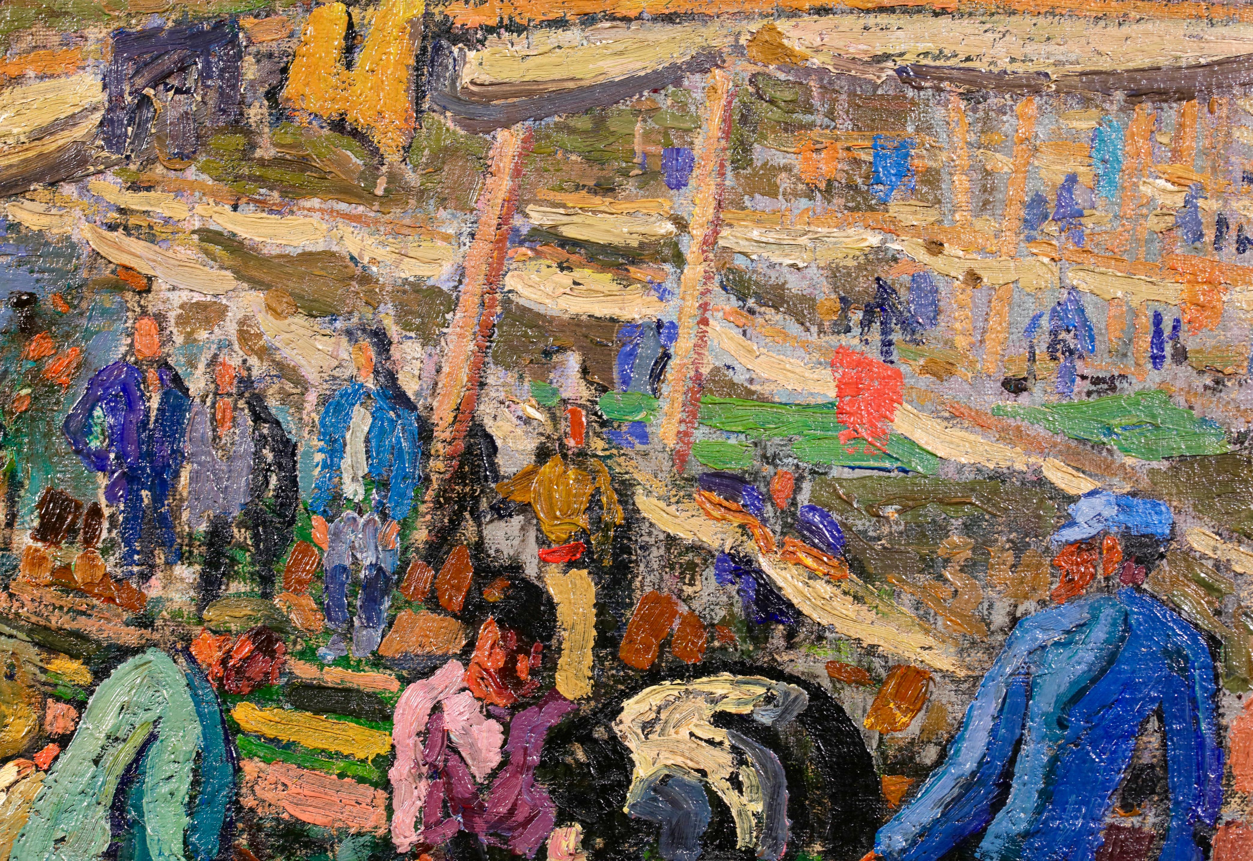 Collioure - Retour des Pecheurs - Olio post impressionista di J. Martin-Ferrieres in vendita 3