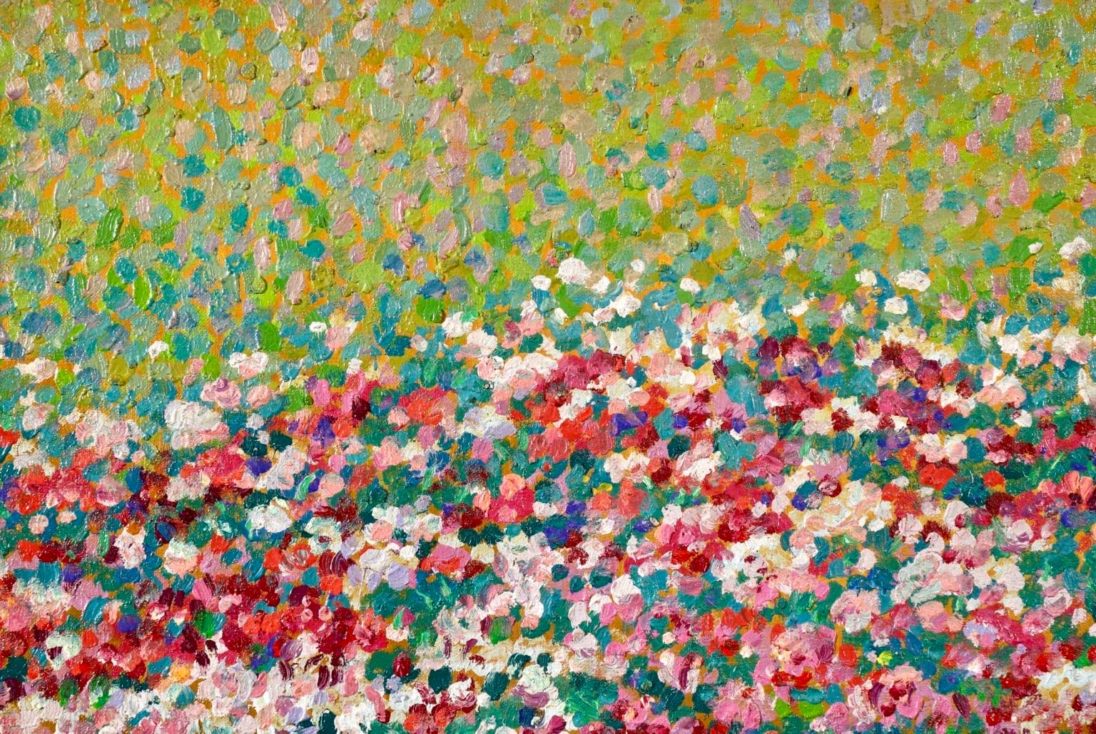 Field of Flowers - Post Impressionist Oil, Landscape Oil by J Martin-Ferrieres 1