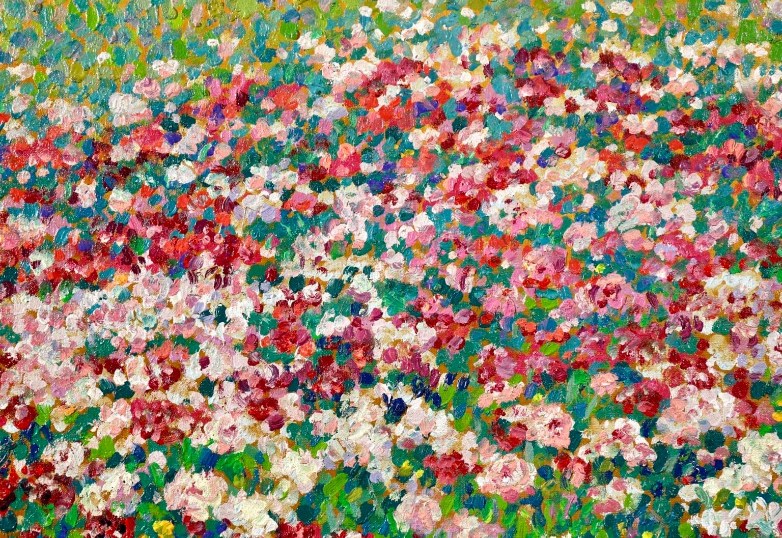 Field of Flowers - Post Impressionist Oil, Landscape Oil by J Martin-Ferrieres 2