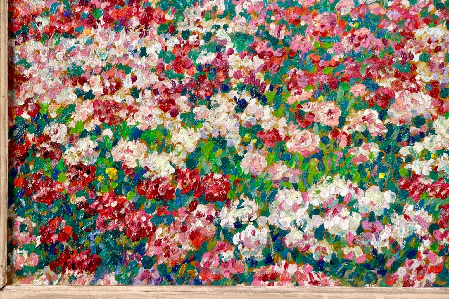 Field of Flowers - Post Impressionist Oil, Landscape Oil by J Martin-Ferrieres 3