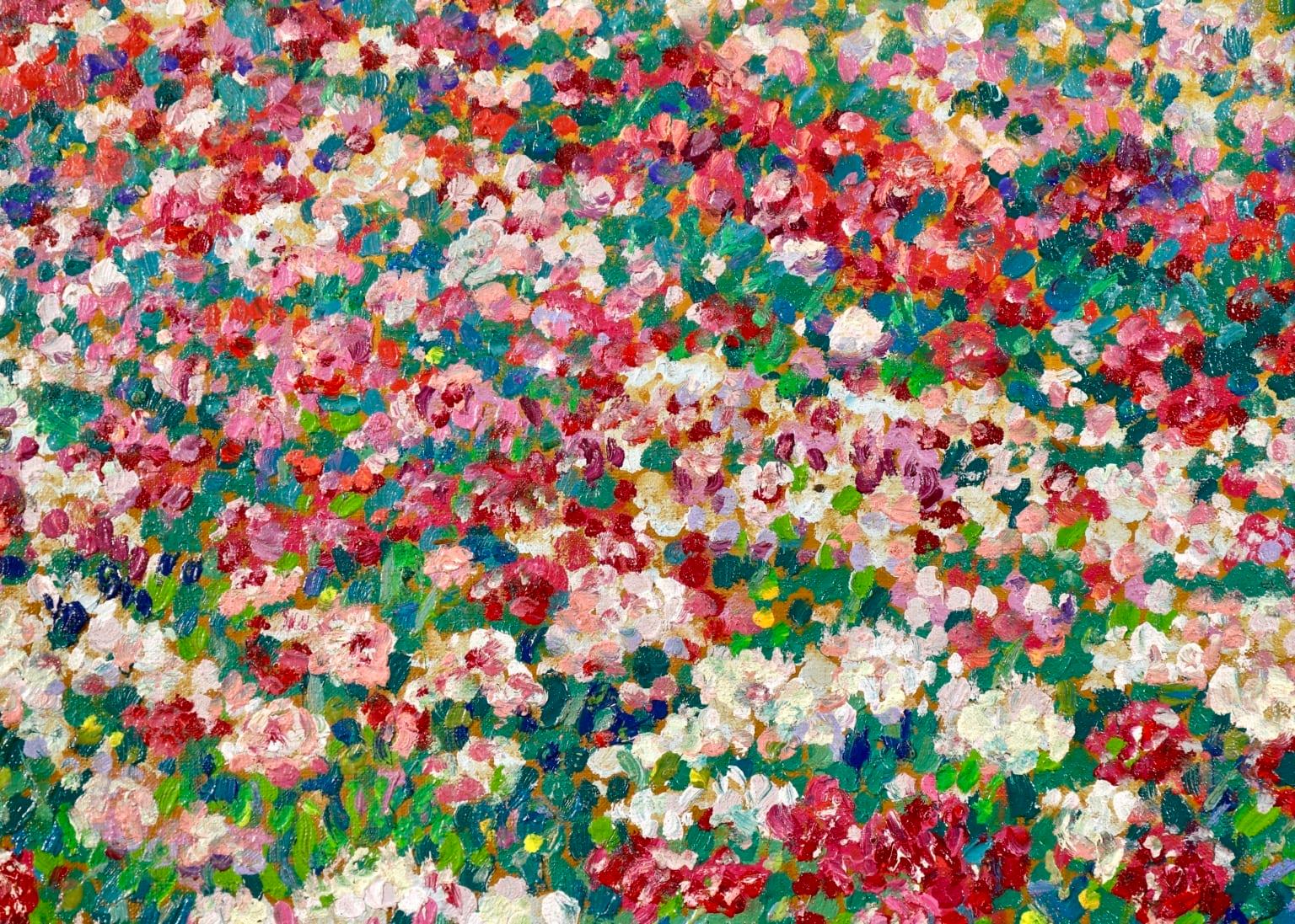 Field of Flowers - Post Impressionist Oil, Landscape Oil by J Martin-Ferrieres 6
