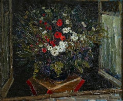 Fleurs - Post Impressionist Oil, Still Life Flowers - Jacques Martin-Ferrieres