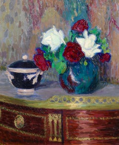 Fleurs sur une table - Post Impressionist Still Life by Jacques Martin-Ferrieres