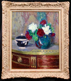 Fleurs sur une table - Post Impressionist Still Life by Jacques Martin-Ferrieres