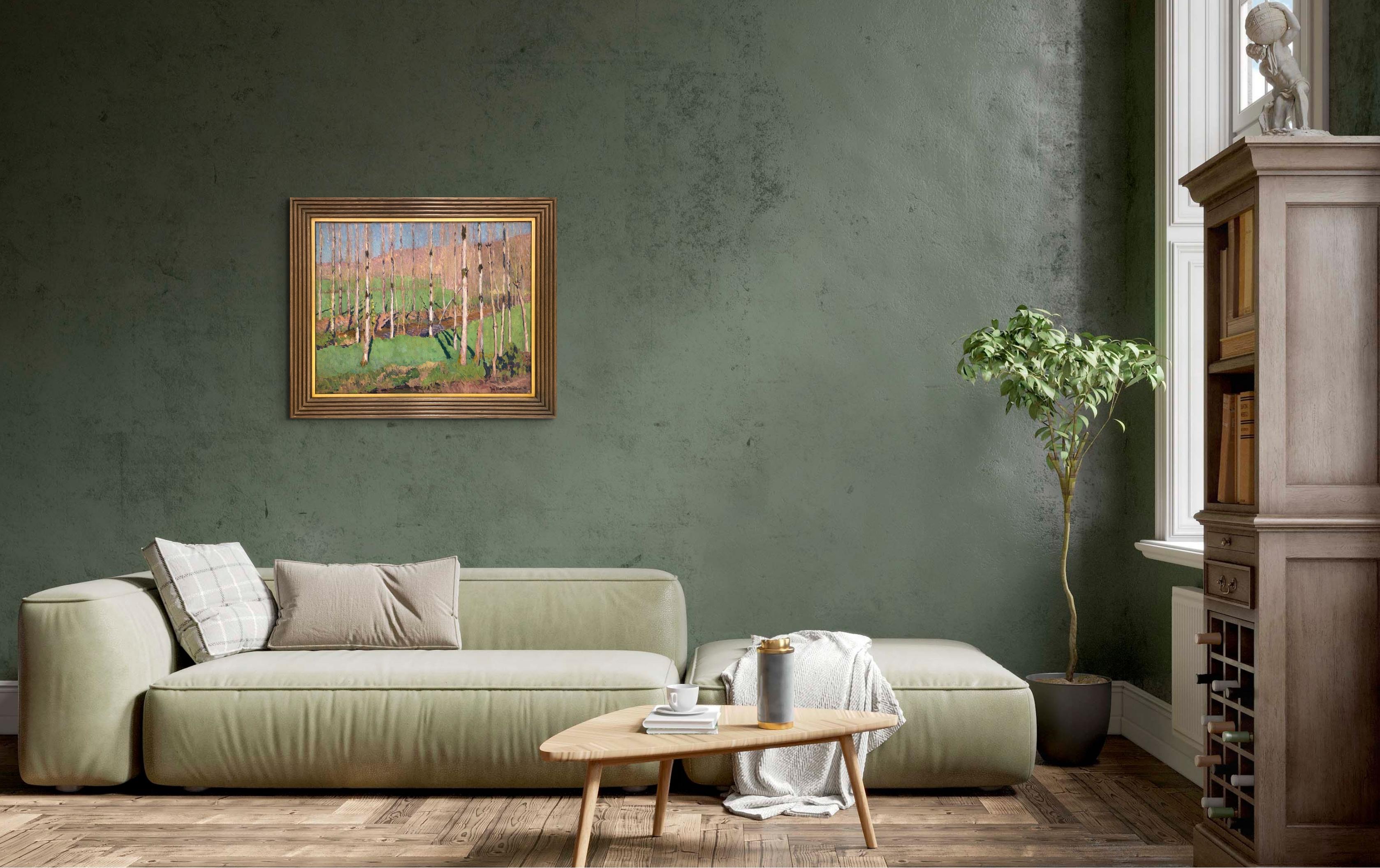 Paysage français, Peupliers à St Cirq Lapopie en vente 4