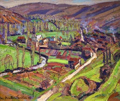 Labastide-du-Vert - Huile du 20e siècle, Paysage de Provence, France par Ferrieres