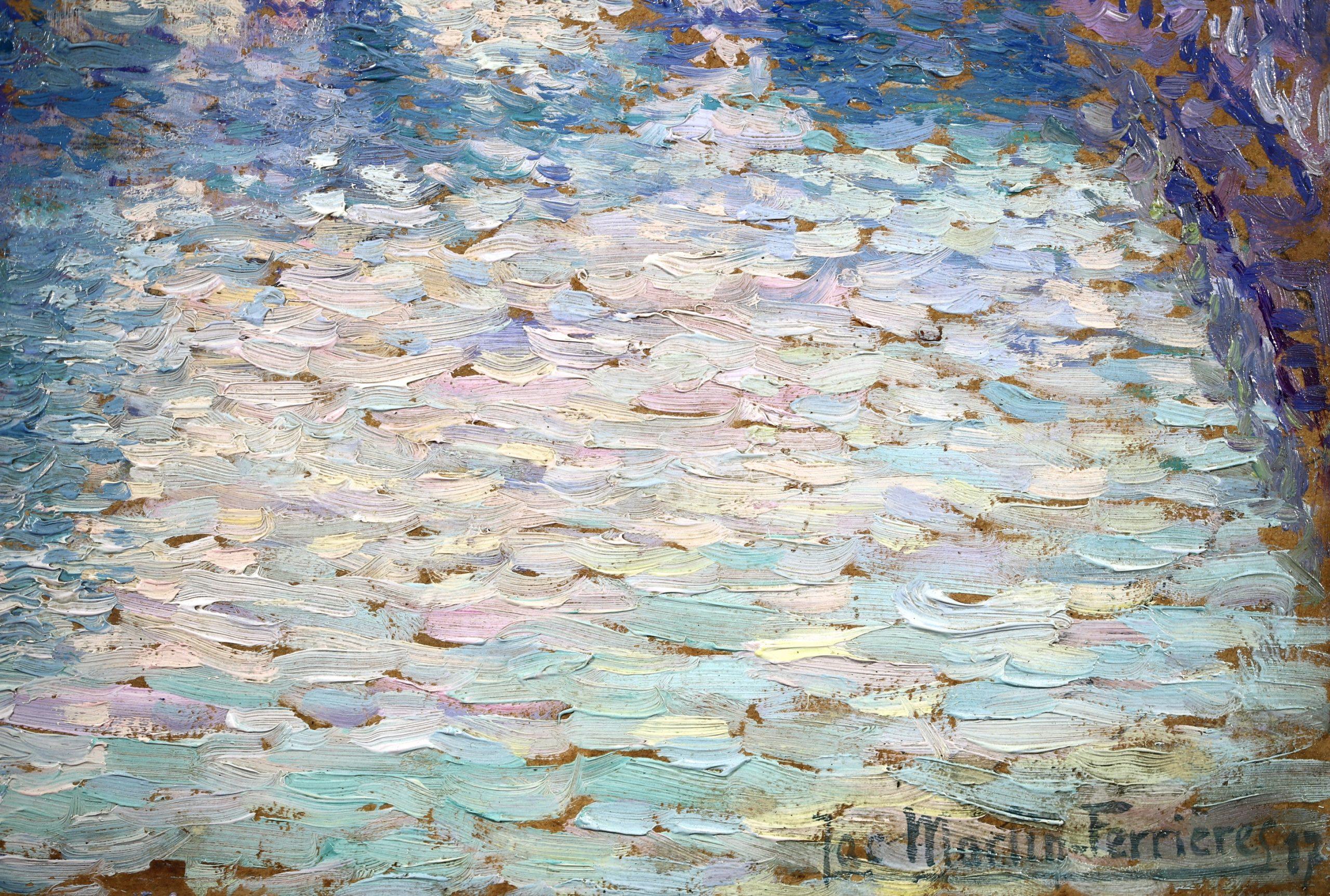 Le Pont Neuf - Paesaggio Post Impressionista a olio di Jacques Ferrieres 1