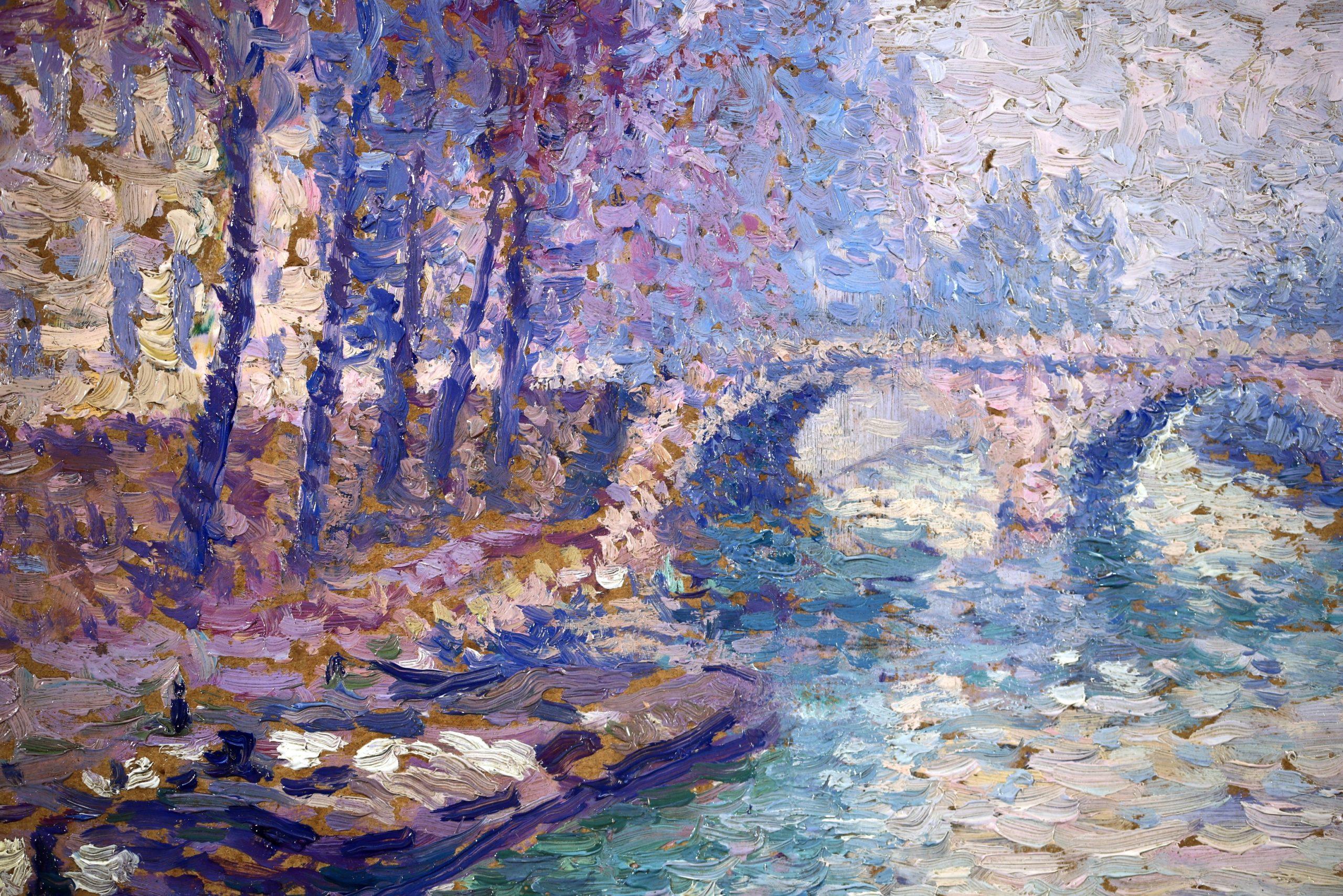 Le Pont Neuf - Paesaggio Post Impressionista a olio di Jacques Ferrieres 4