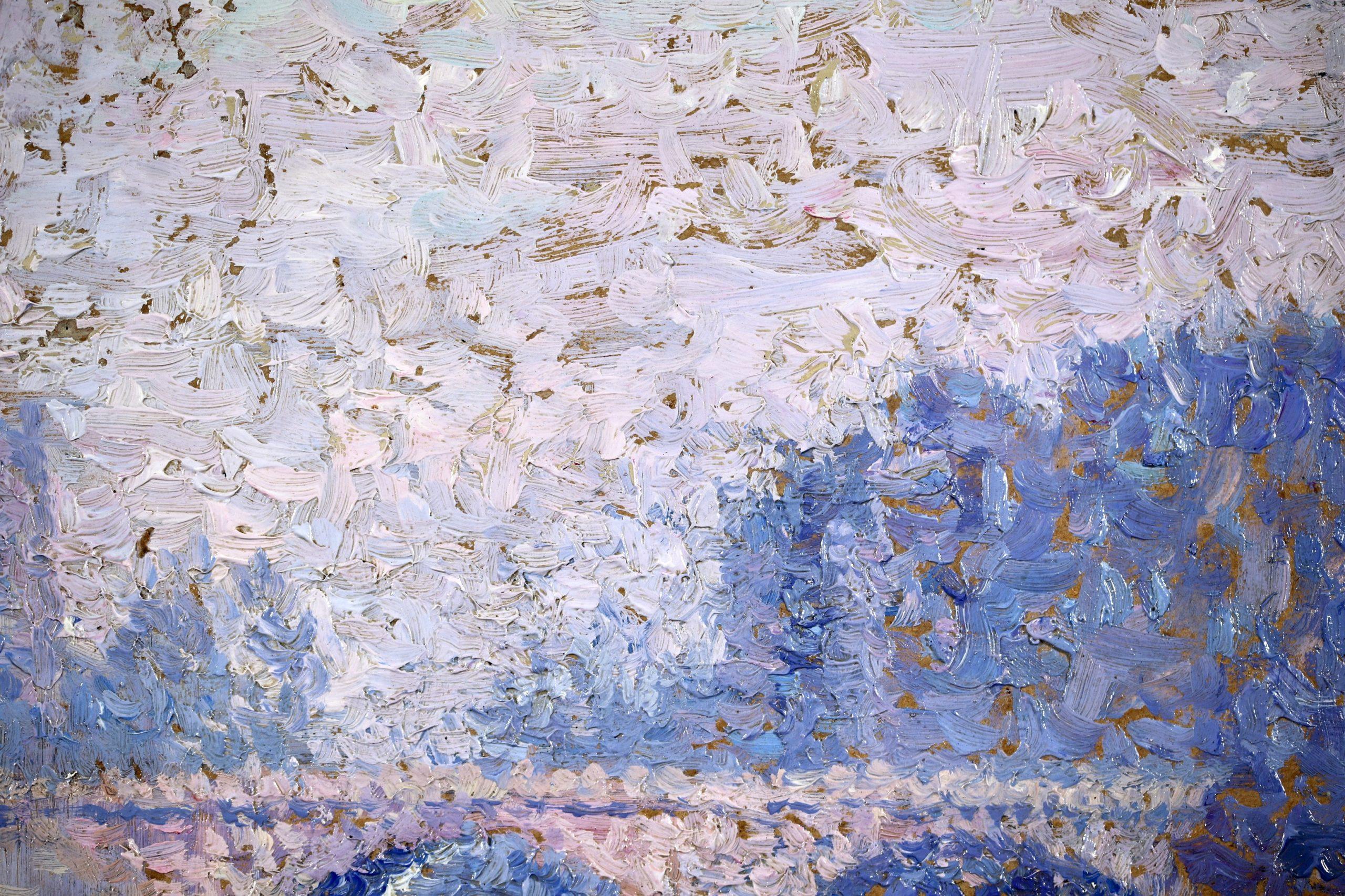 Le Pont Neuf - Paesaggio Post Impressionista a olio di Jacques Ferrieres 5
