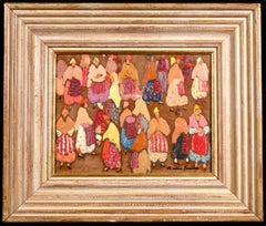 Marché à Prizren - Postimpressionistisches figuratives Öl von Jacques Martin-Ferrieres