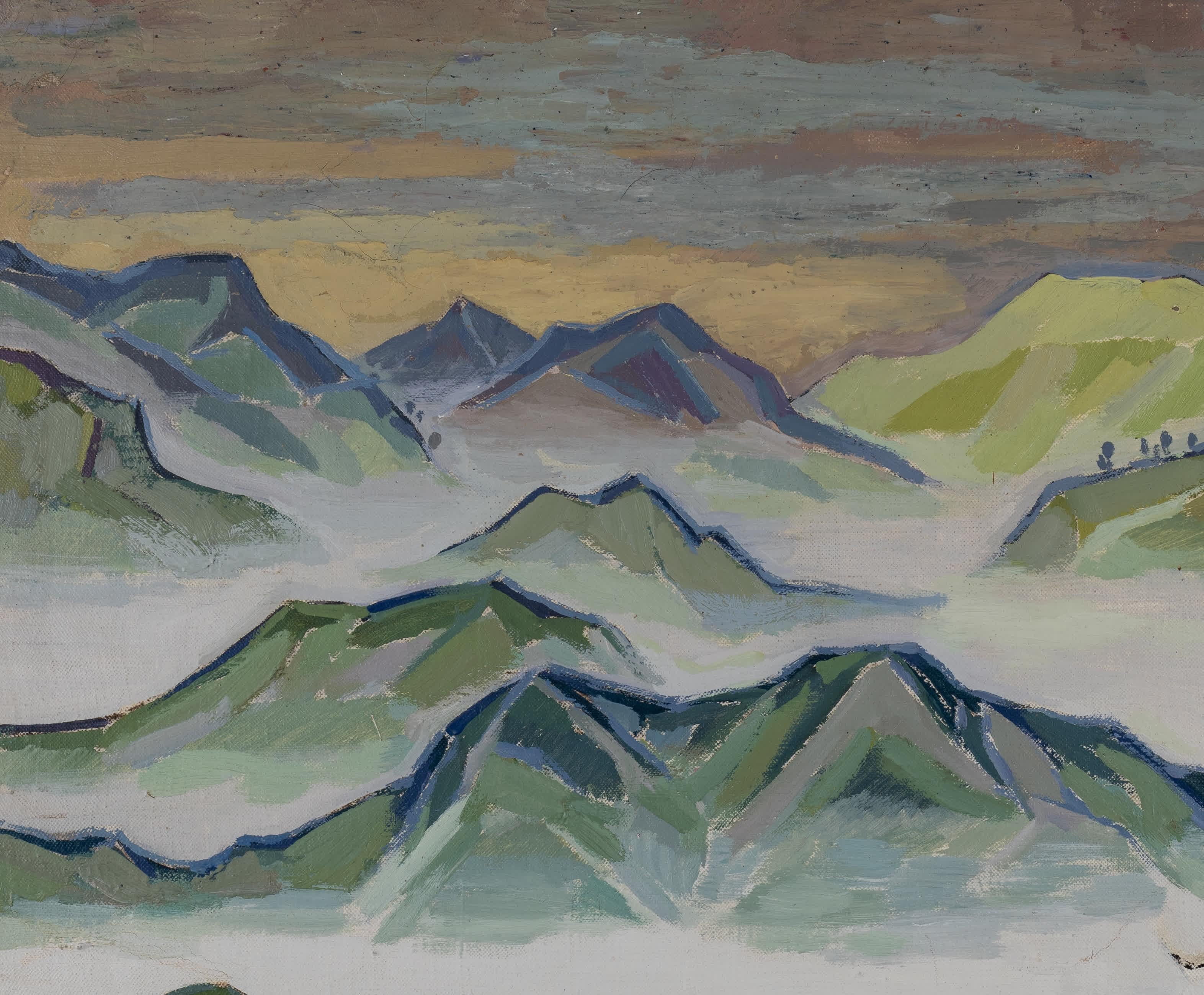 Paisaje montañoso - Painting Posimpresionista de Jacques Martin-Ferrières