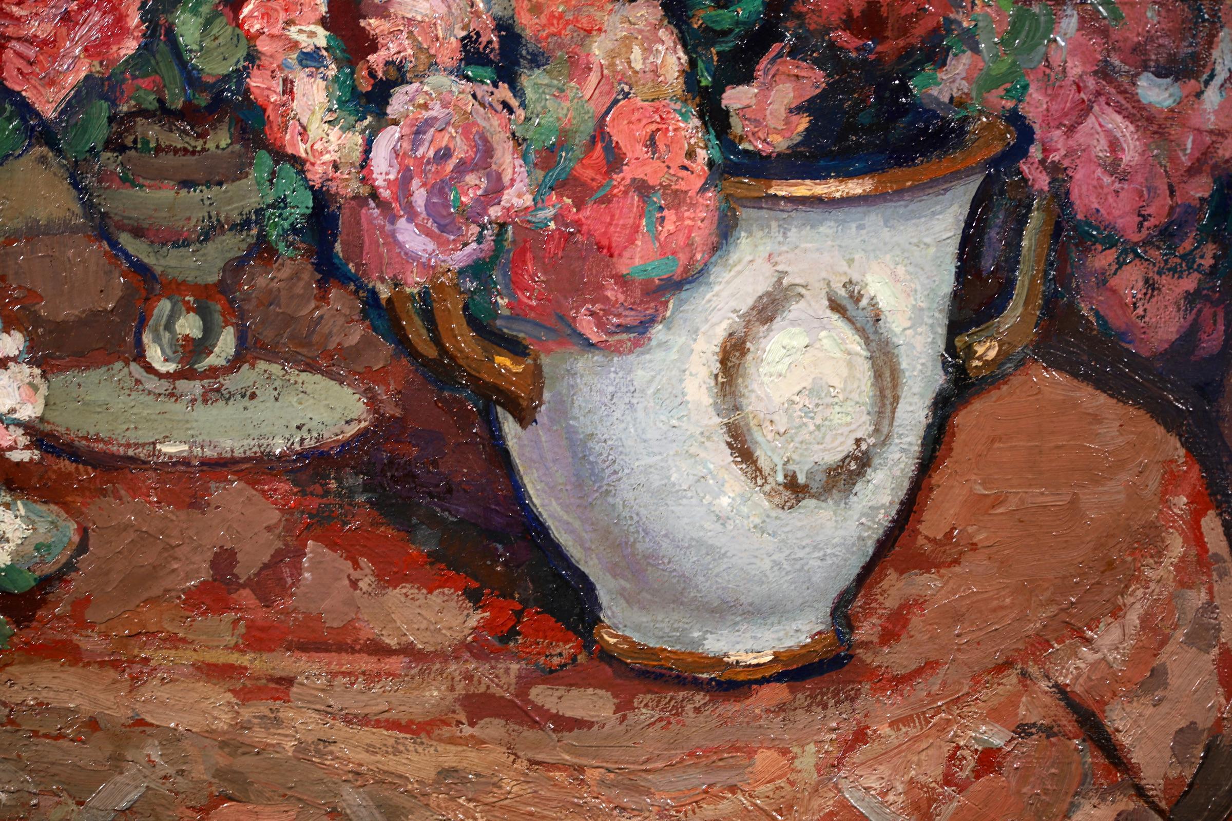 Nature Morte - Post Impressionist Oil, Still Life Flowers - J Martin-Ferrieres 1