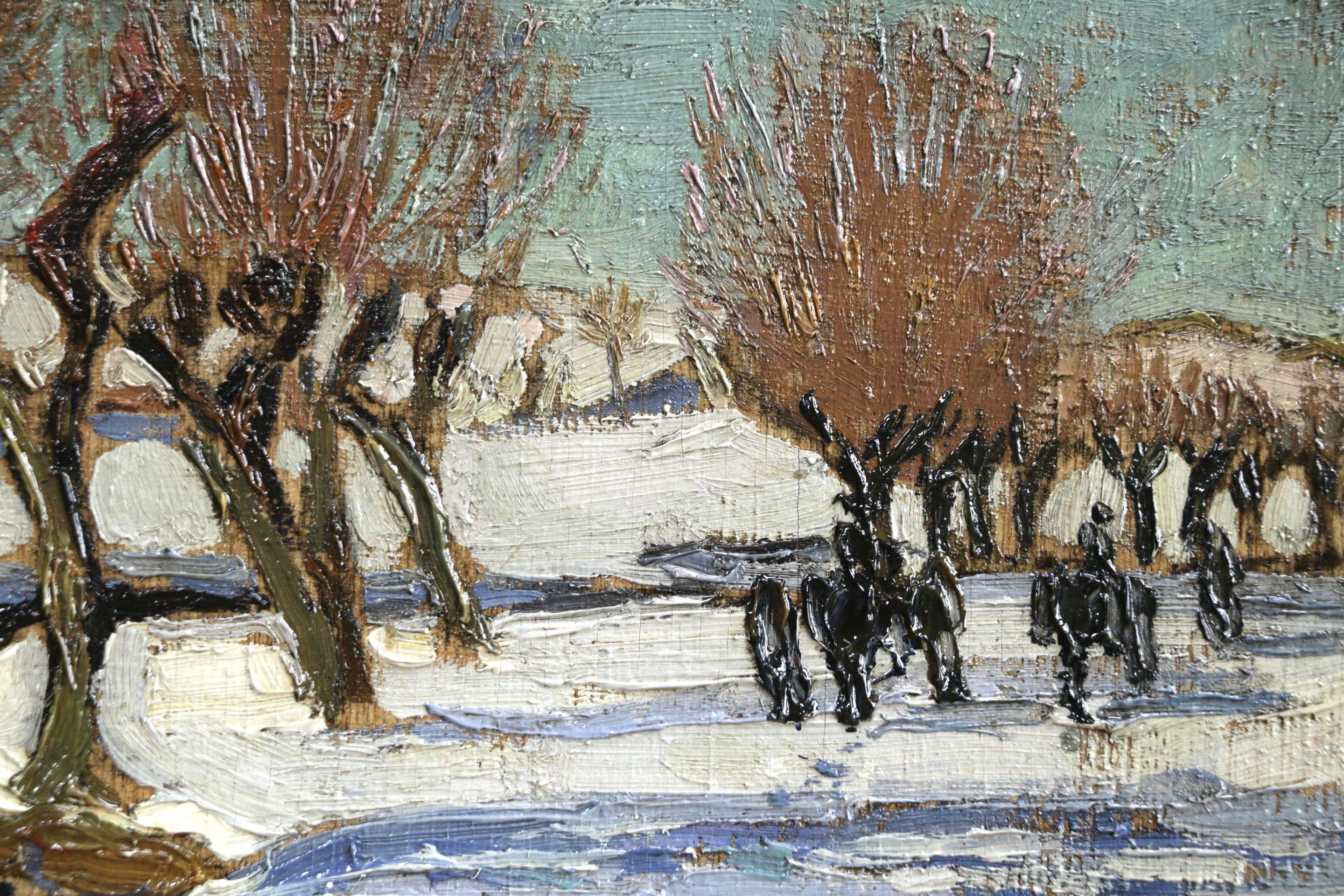 Paysage - Hivers - Post-Impressionist Painting by Jacques Martin-Ferrières