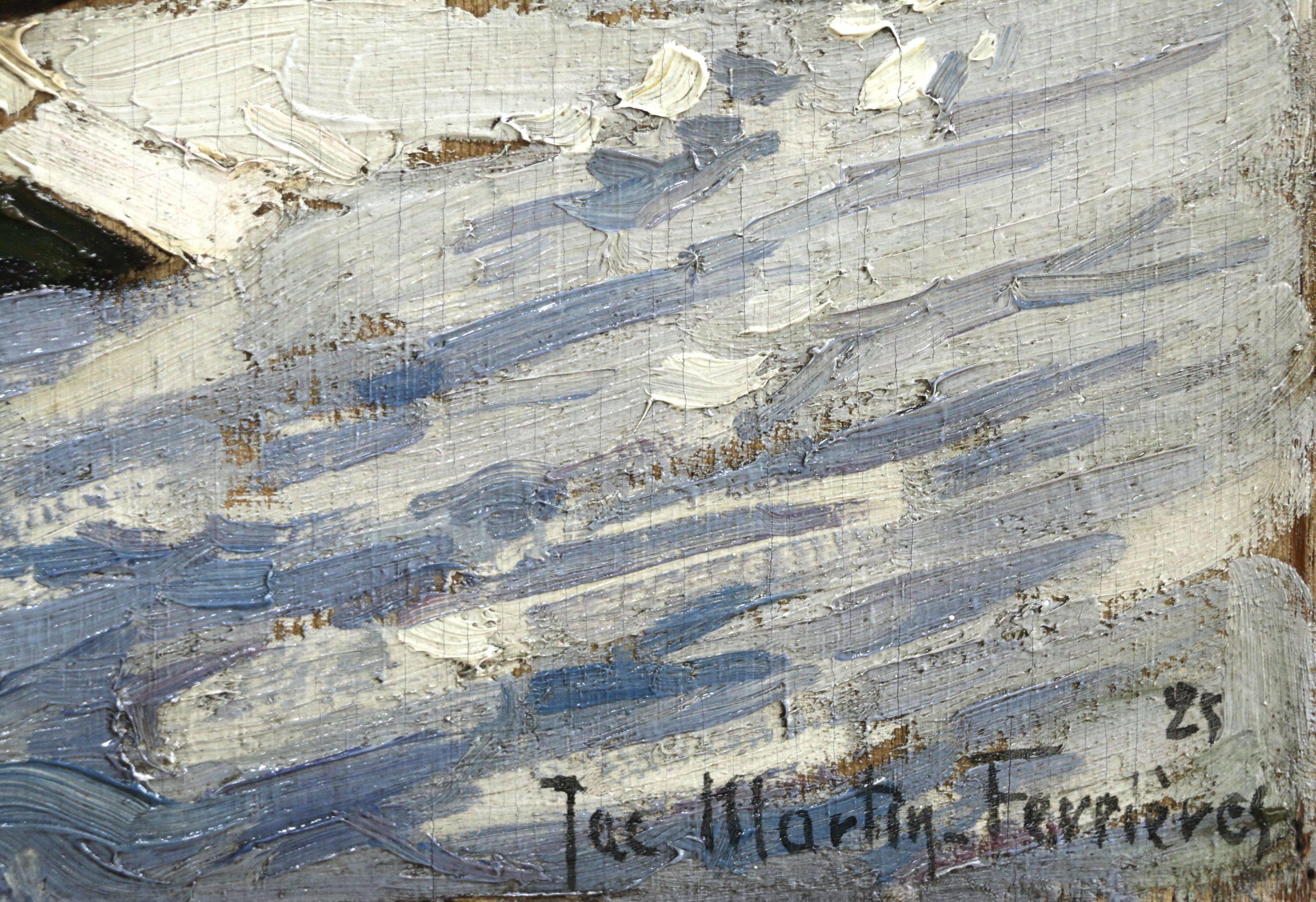 Paysage - Hivers - Gray Landscape Painting by Jacques Martin-Ferrières