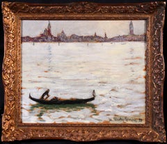 Sonnenuntergang – Venedig – Postimpressionistisches Ölgemälde, Stadtlandschaft von Jacques Martin-Ferrieres