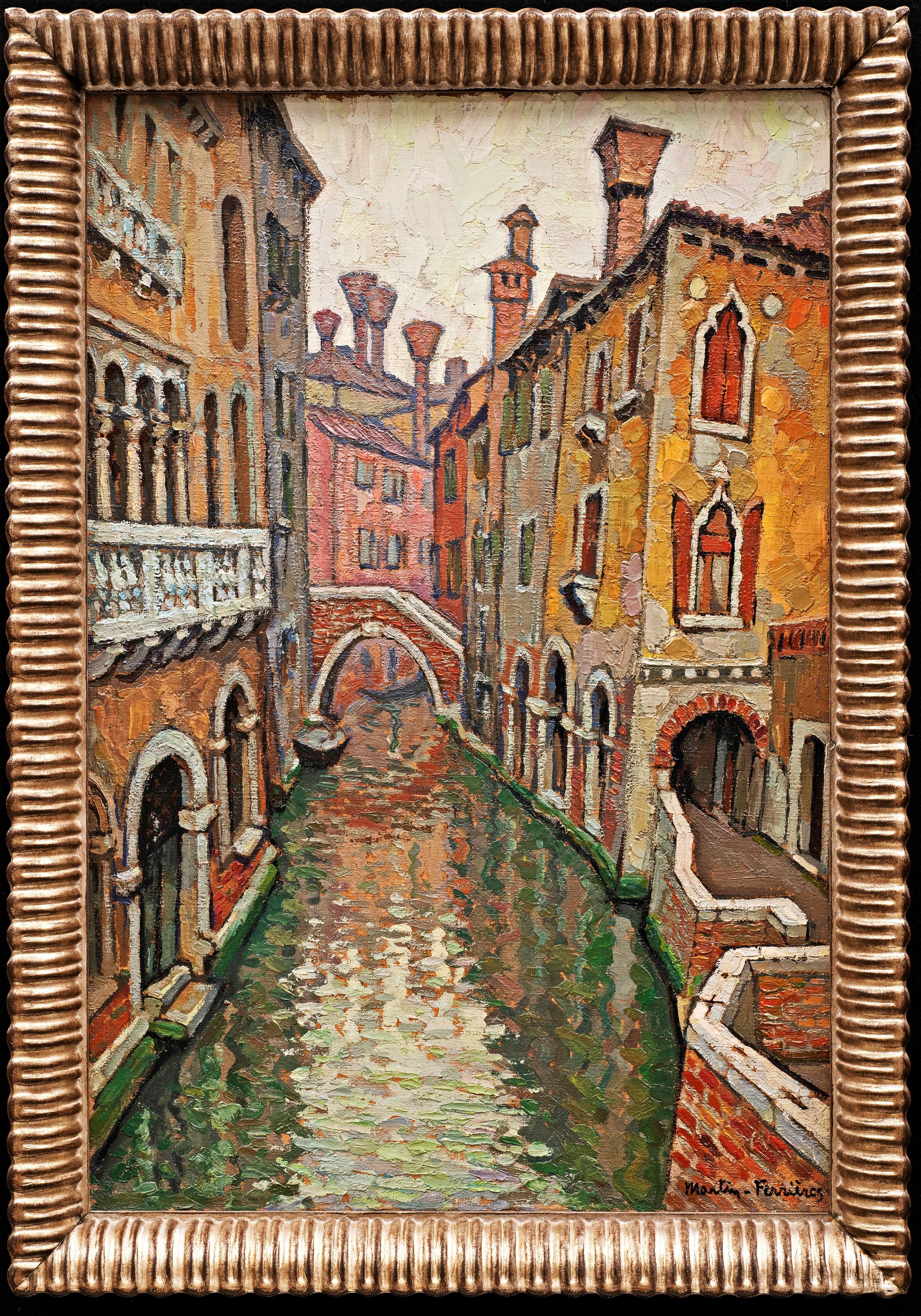 Jacques Martin-Ferrières Interior Painting - 'Venice, Petit Pont Sur Le Rio di San Aponal, 1959" Jacques Martin Ferrières