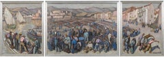 Jacques Martin Ferrieres - Trittico di dipinti a olio - Collioure