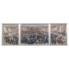 Jacques Martin Ferrieres - Trittico di dipinti a olio - Collioure