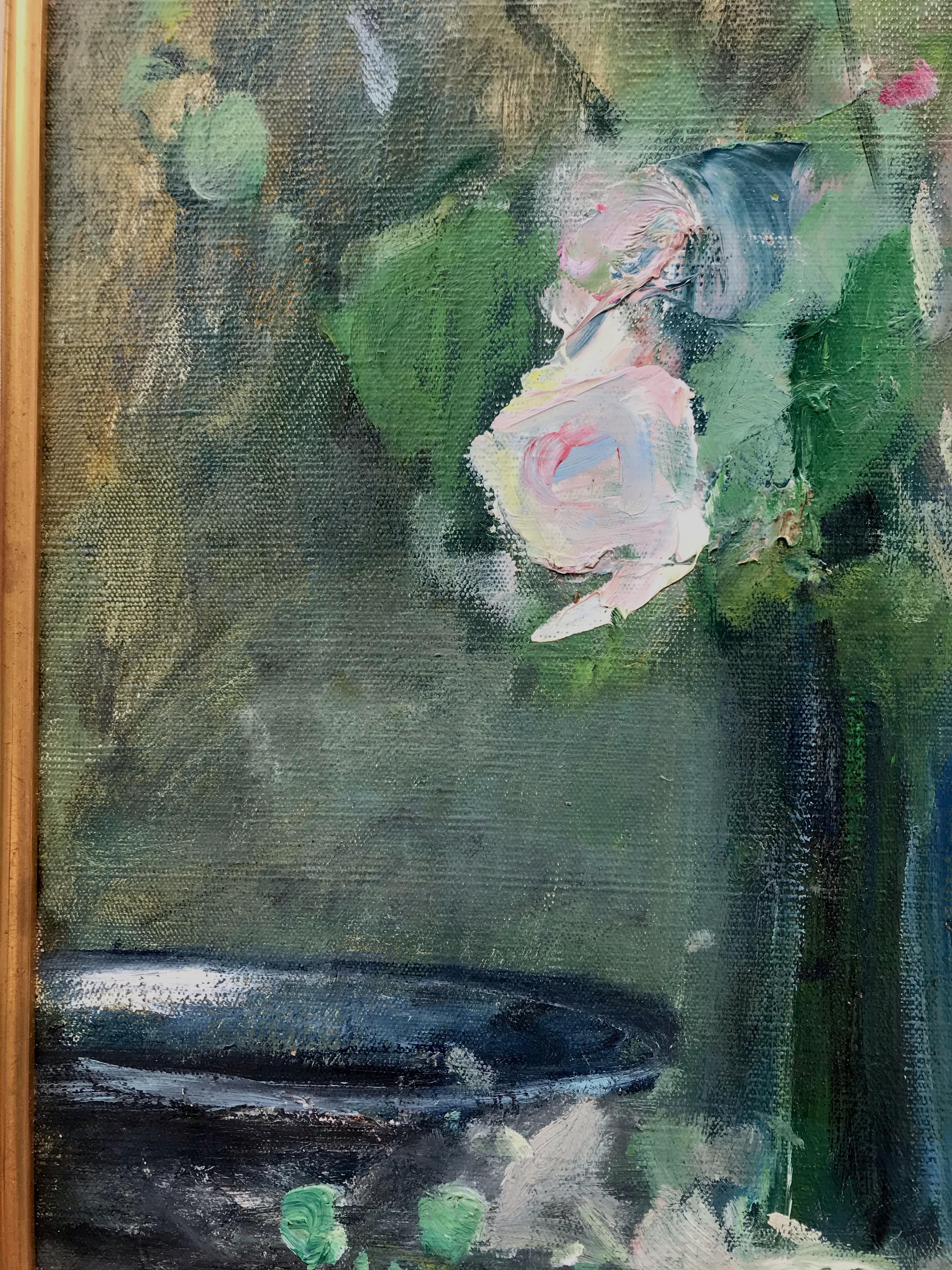 Lady With The Bunch of Flowers, Painting Post-impressionist For Sale 1