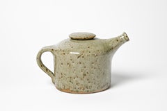 Théière en céramique grise La Borne 1970 Design unique de Jacques Migeon